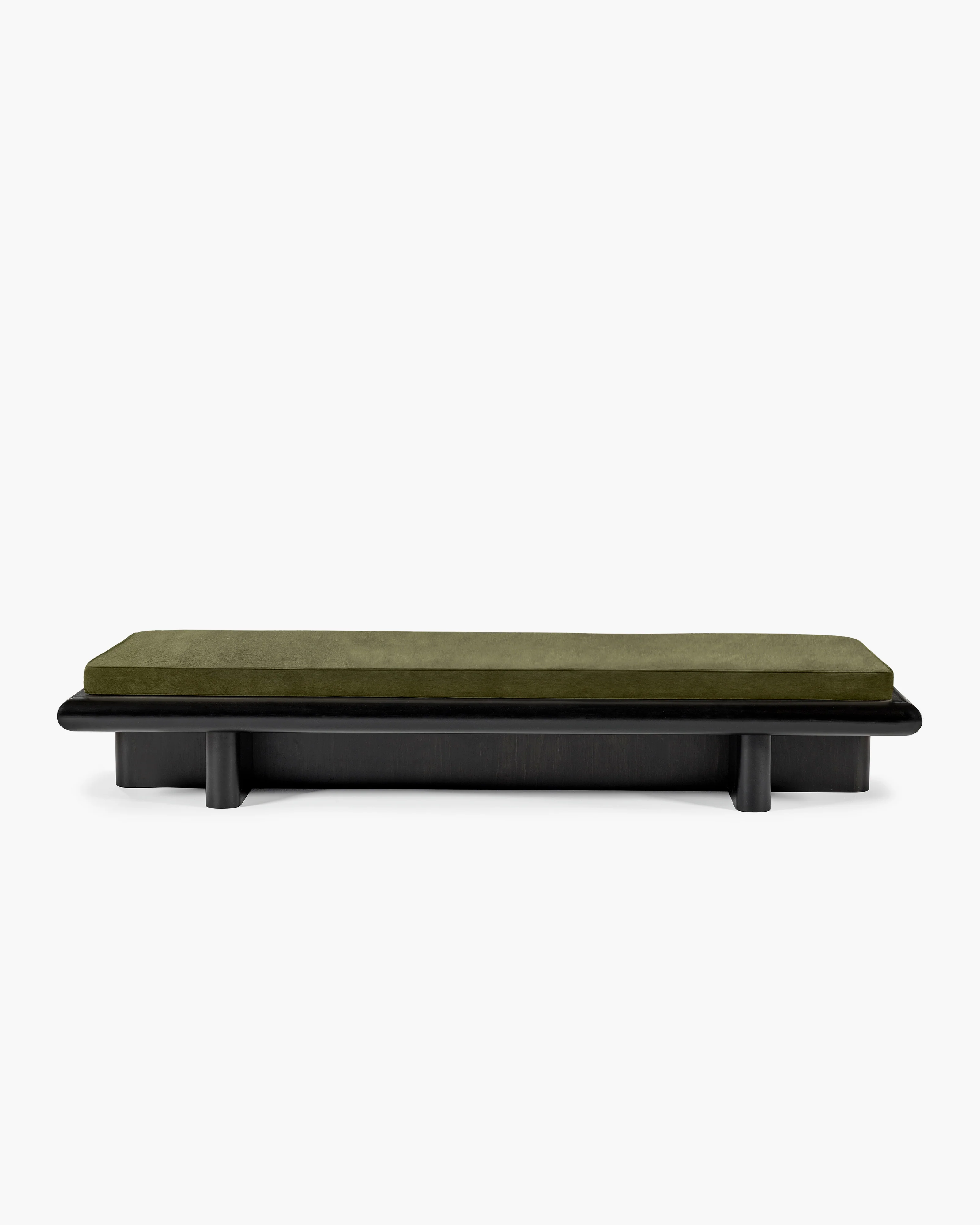 Bench L velvet fern + frame tulipwood stained dark Taka - Image 2