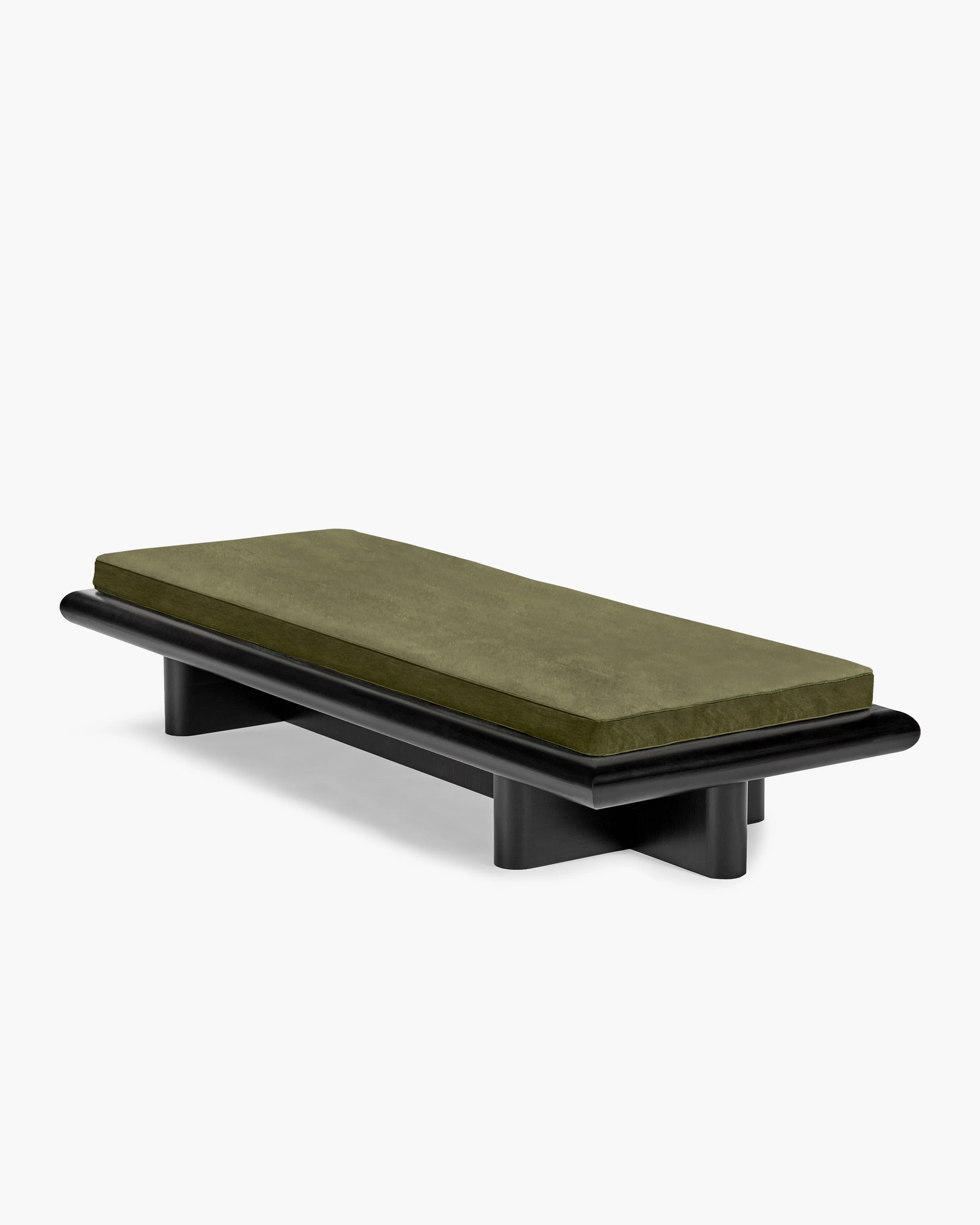 Bench L velvet fern + frame tulipwood stained dark Taka - Image 3