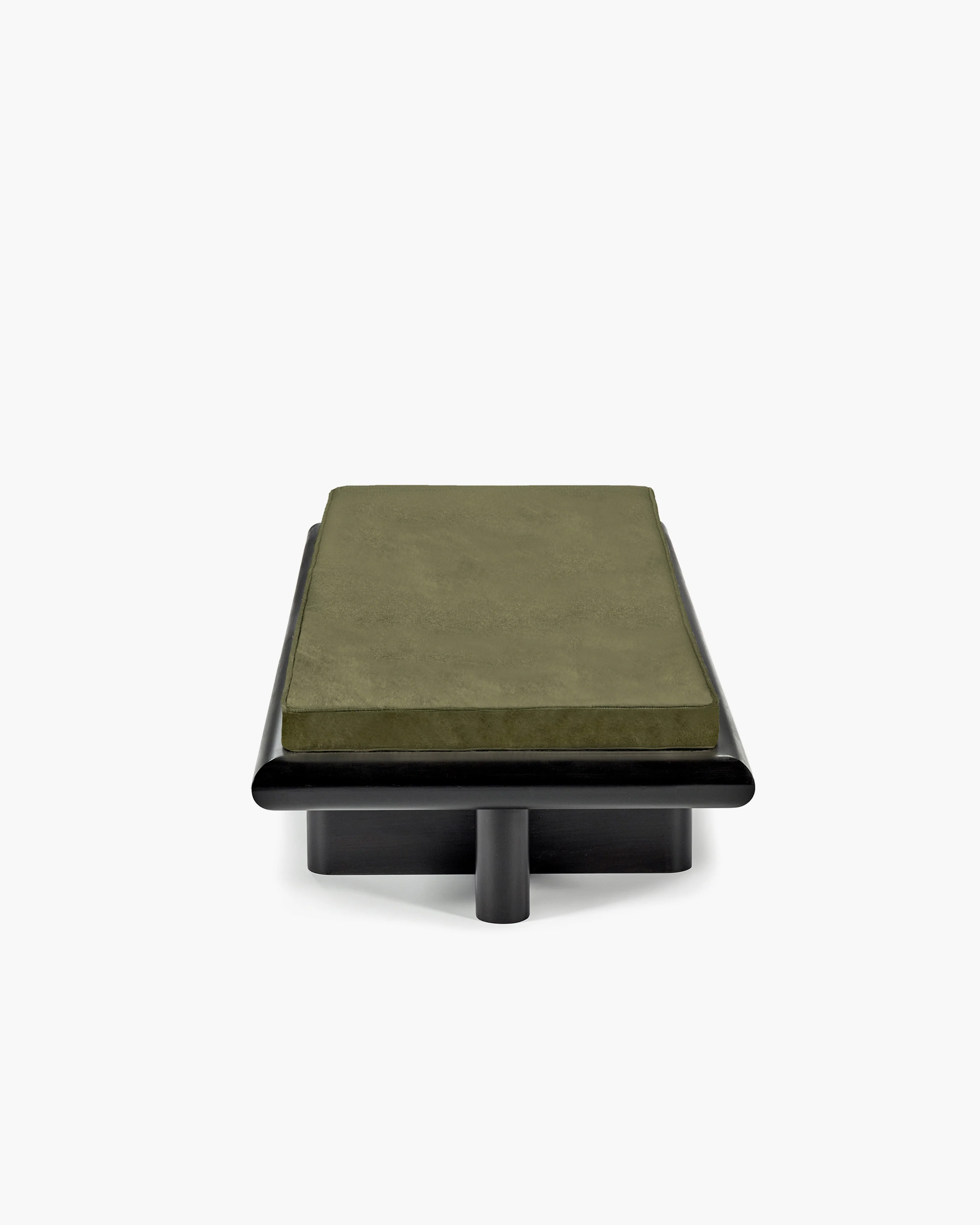 Bench L velvet fern + frame tulipwood stained dark Taka - Image 4