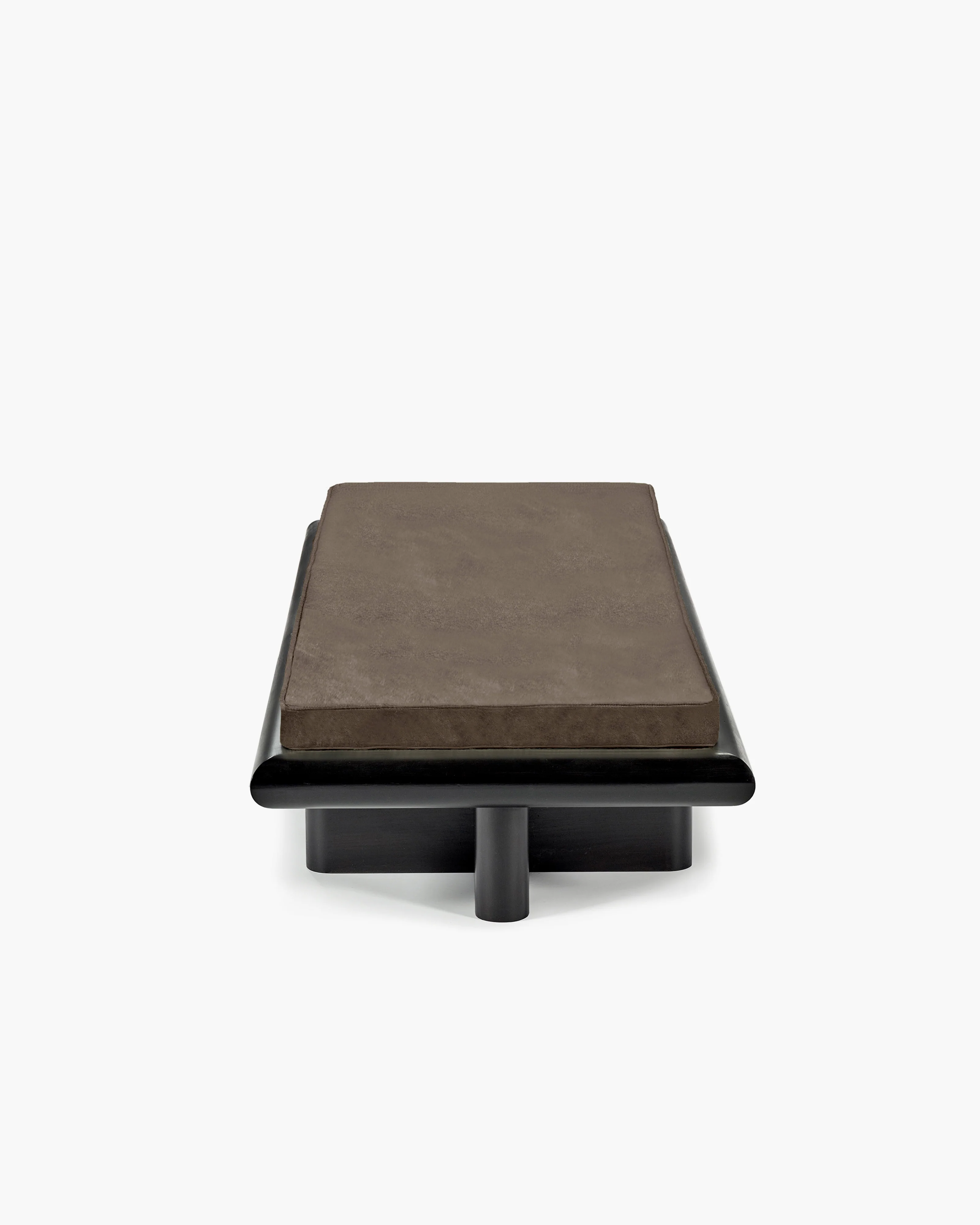 Bench L velvet teddy + frame tulipwood stained dark Taka - Image 4