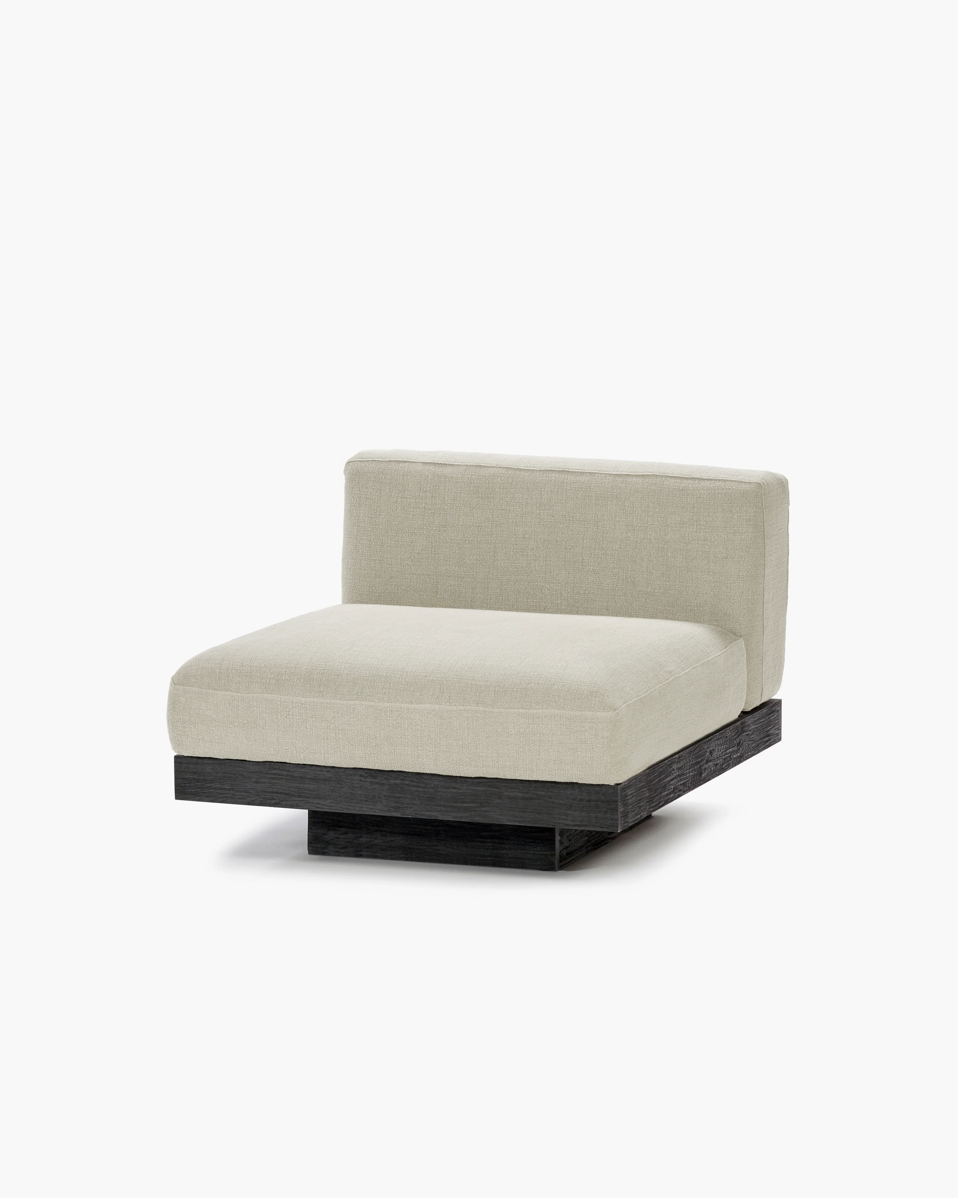 Bench one seater incl cushion indoor beige - black Rudolph