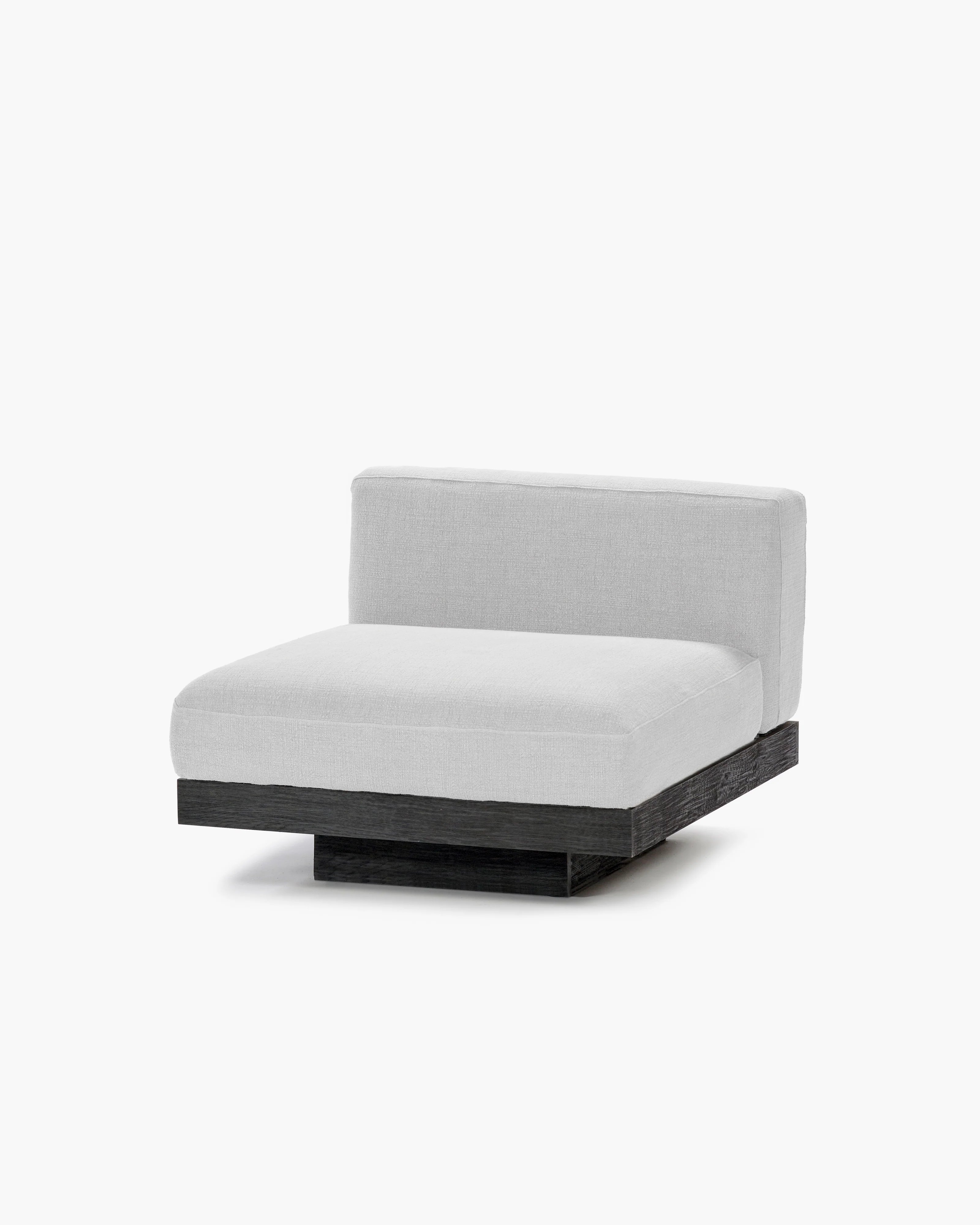 Bench one seater incl cushion indoor off-white - black Rudolph