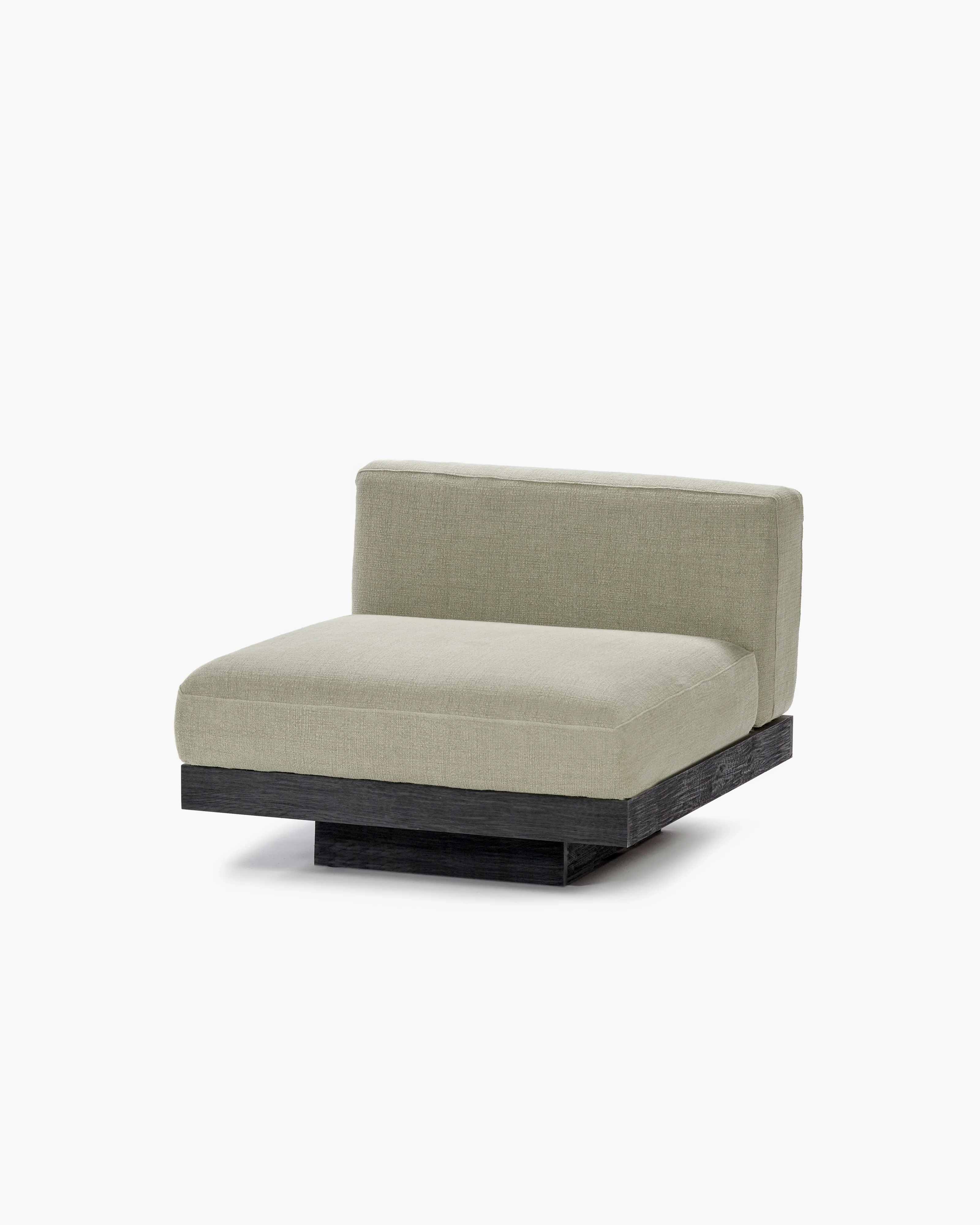 Bench one seater incl cushion indoor sand - black Rudolph