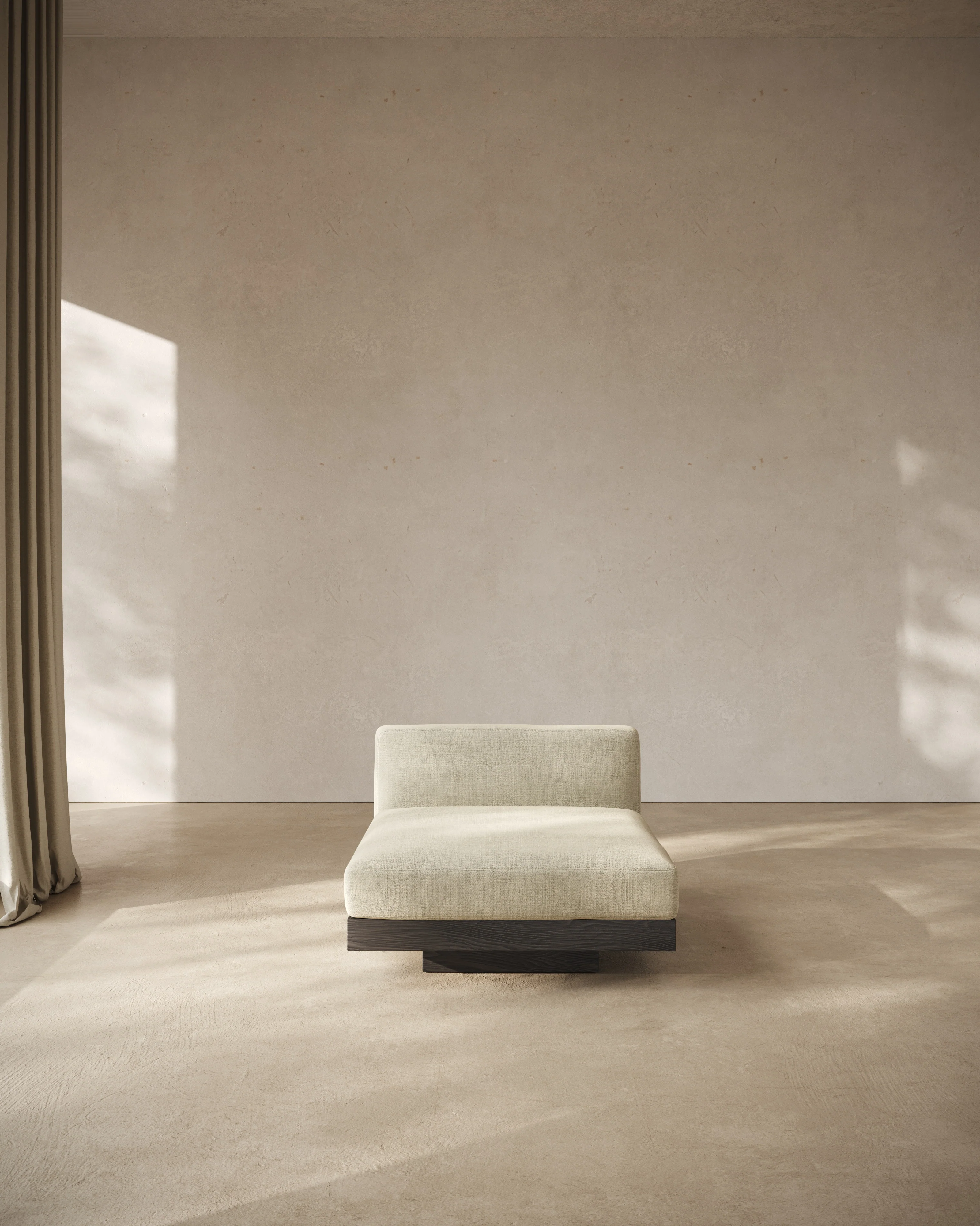 Bench one seater incl cushion indoor sand - black Rudolph - Image 8