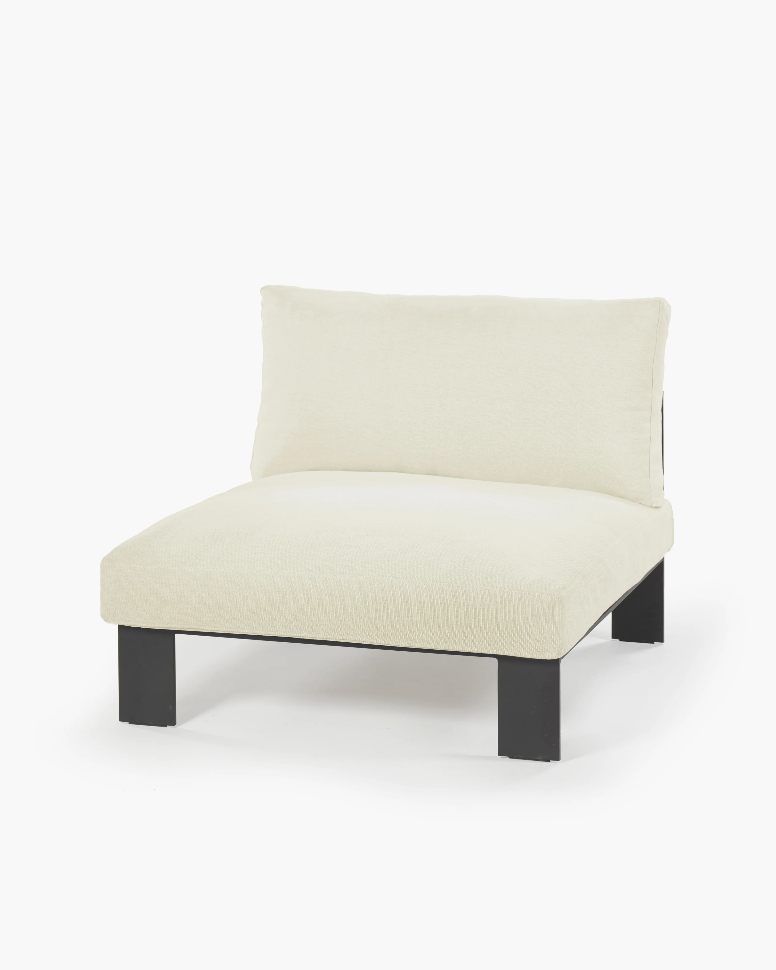 Bench one seater incl cushion indoor white