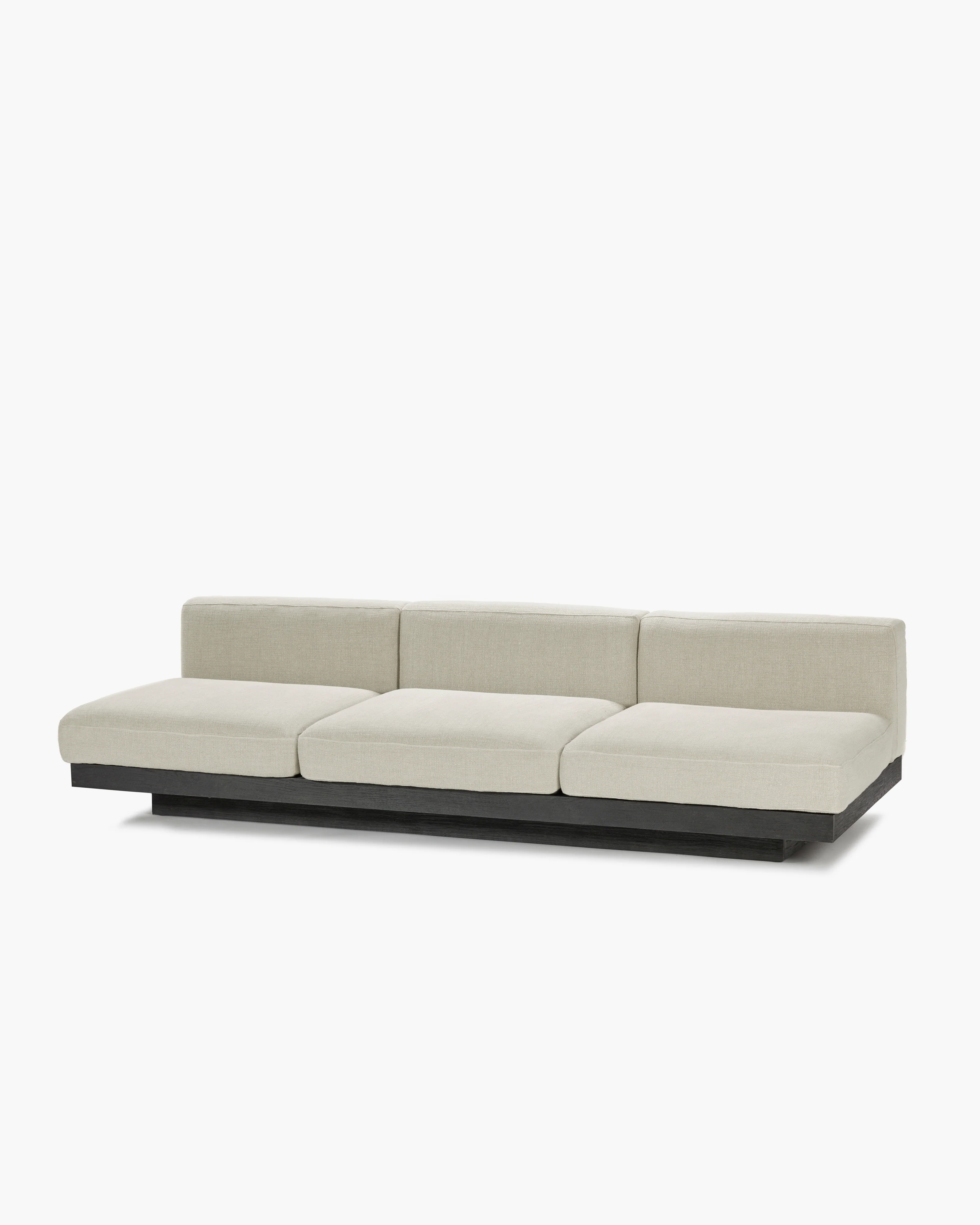 Bench three seater incl cushion indoor beige - black Rudolph