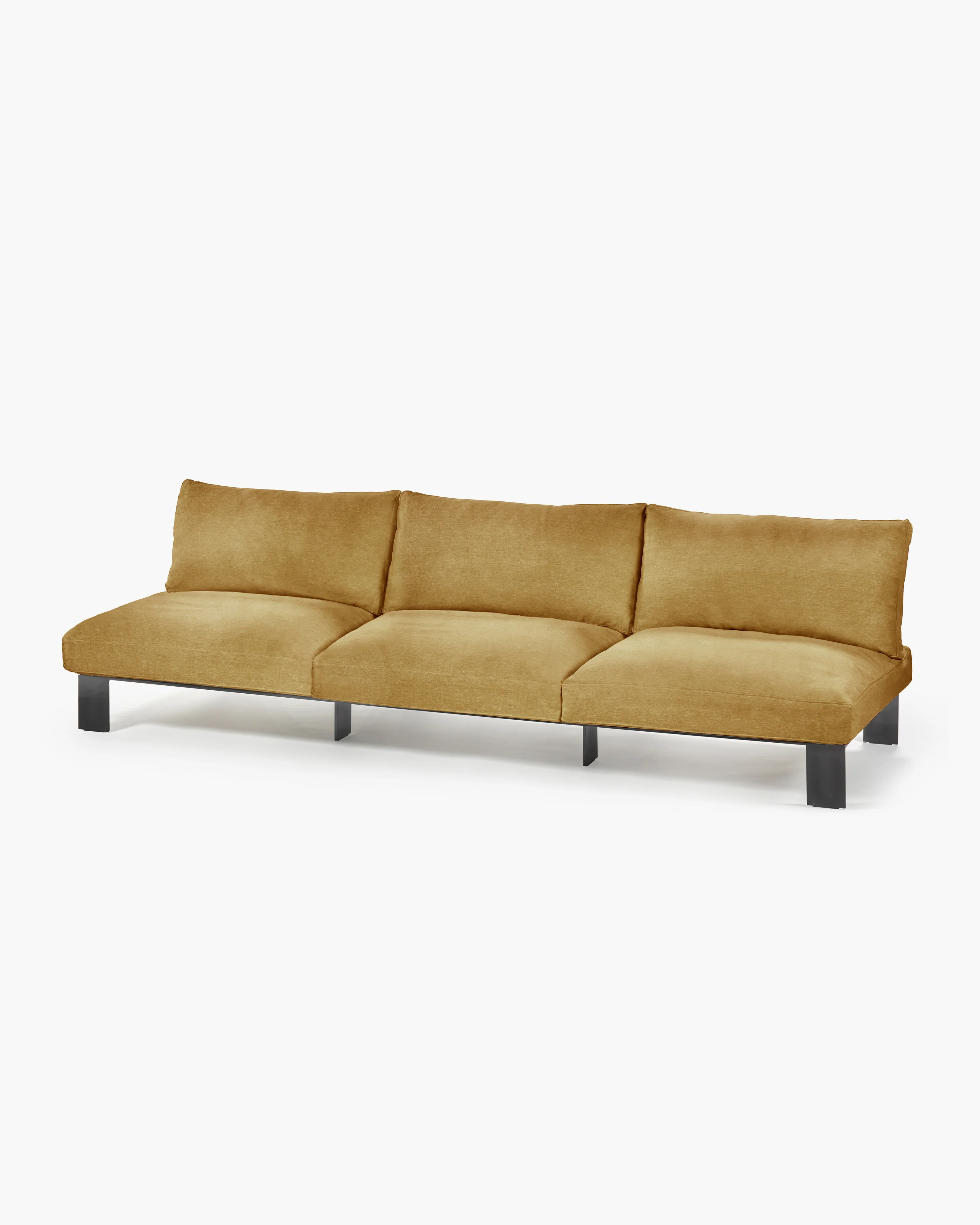 Bench three seater incl cushion indoor mustard