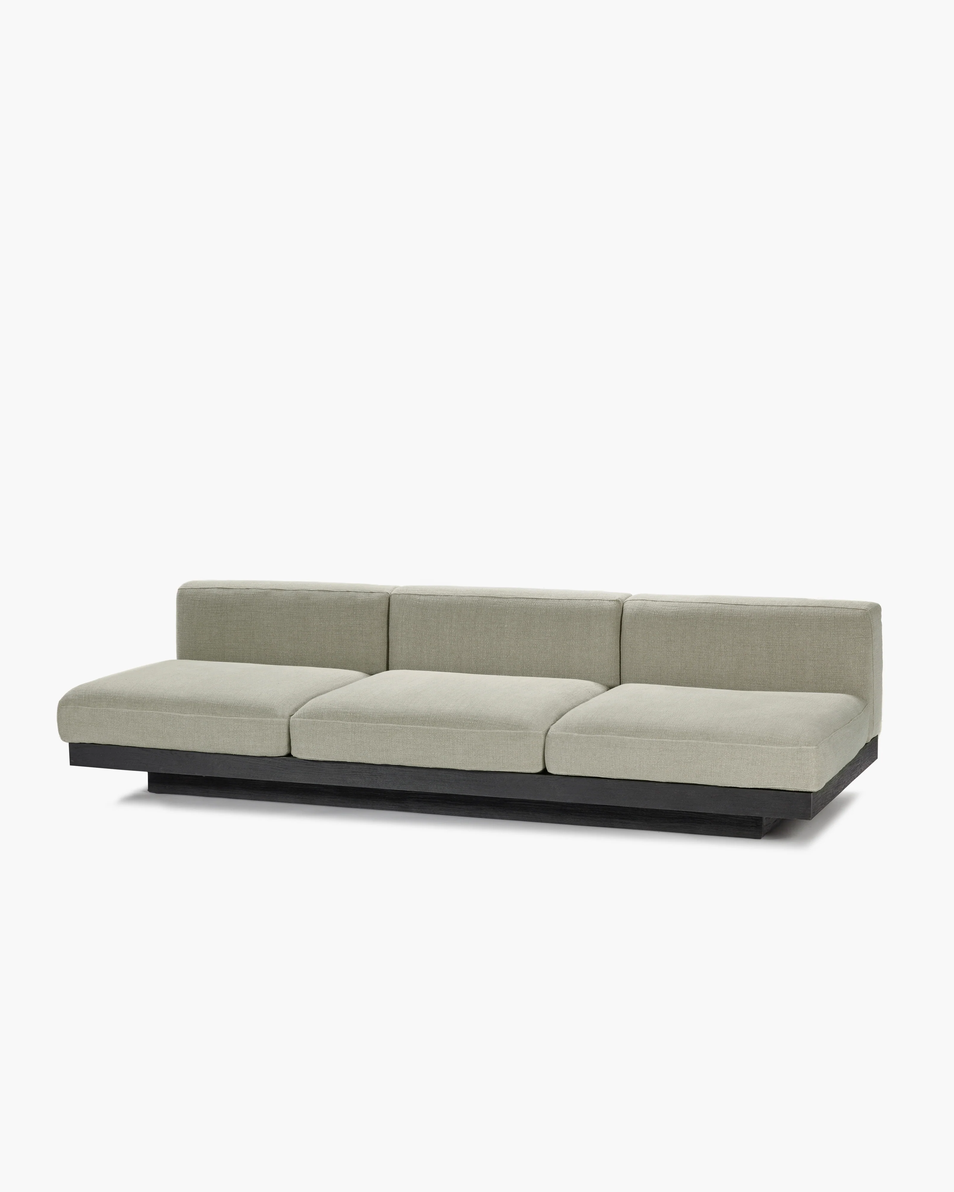 Bench three seater incl cushion indoor sand - black Rudolph