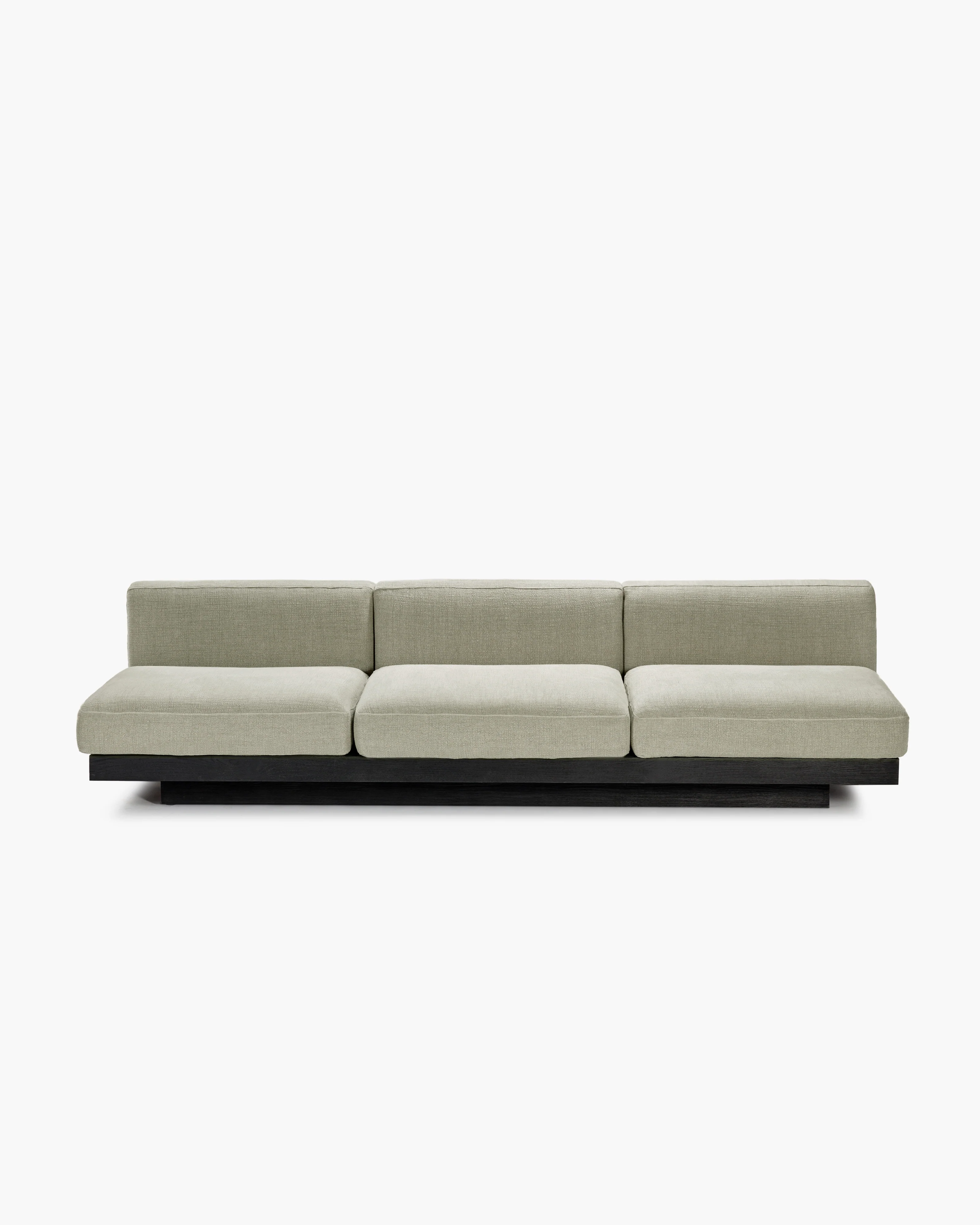 Bench three seater incl cushion indoor sand - black Rudolph - Image 2