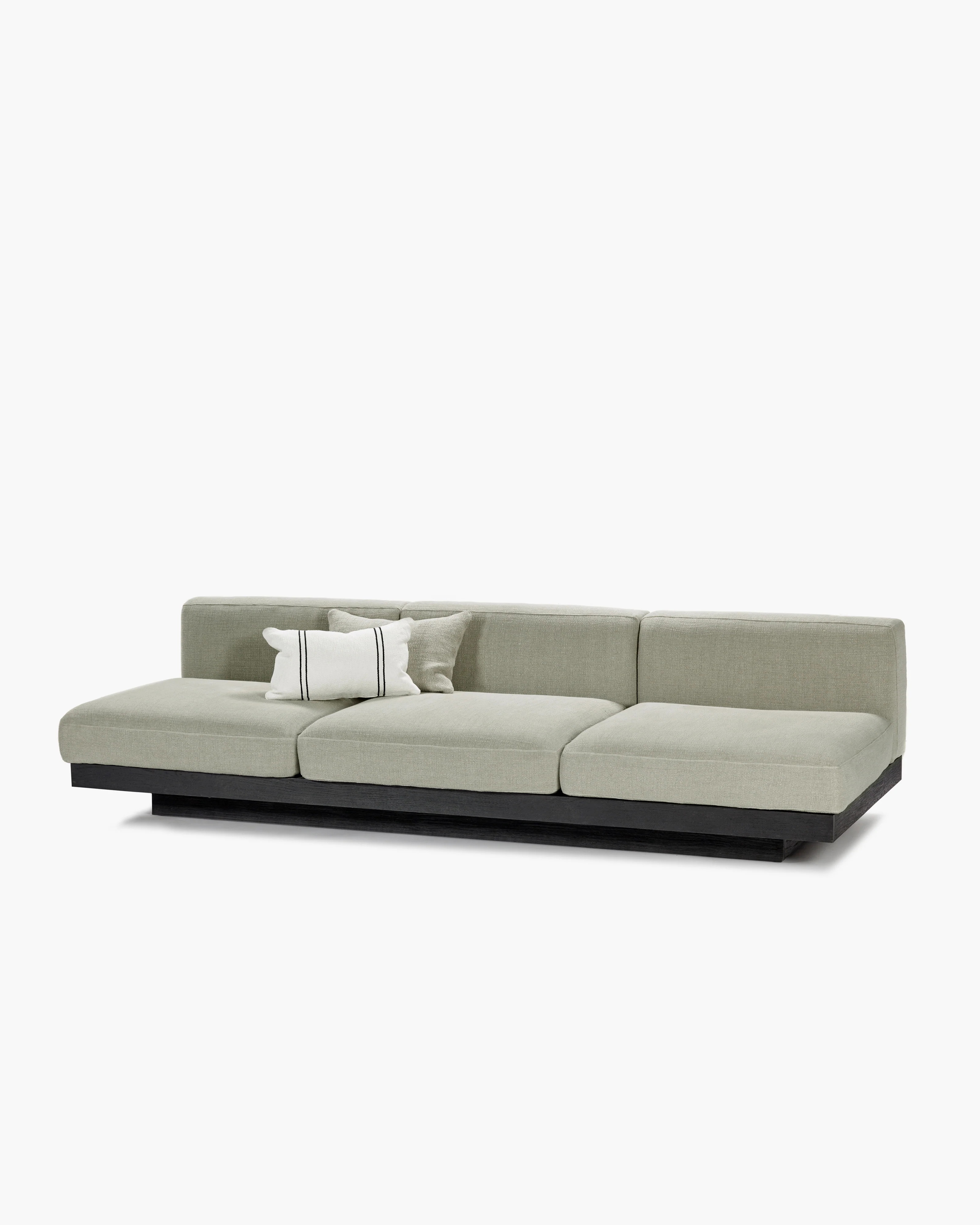 Bench three seater incl cushion indoor sand - black Rudolph - Image 5