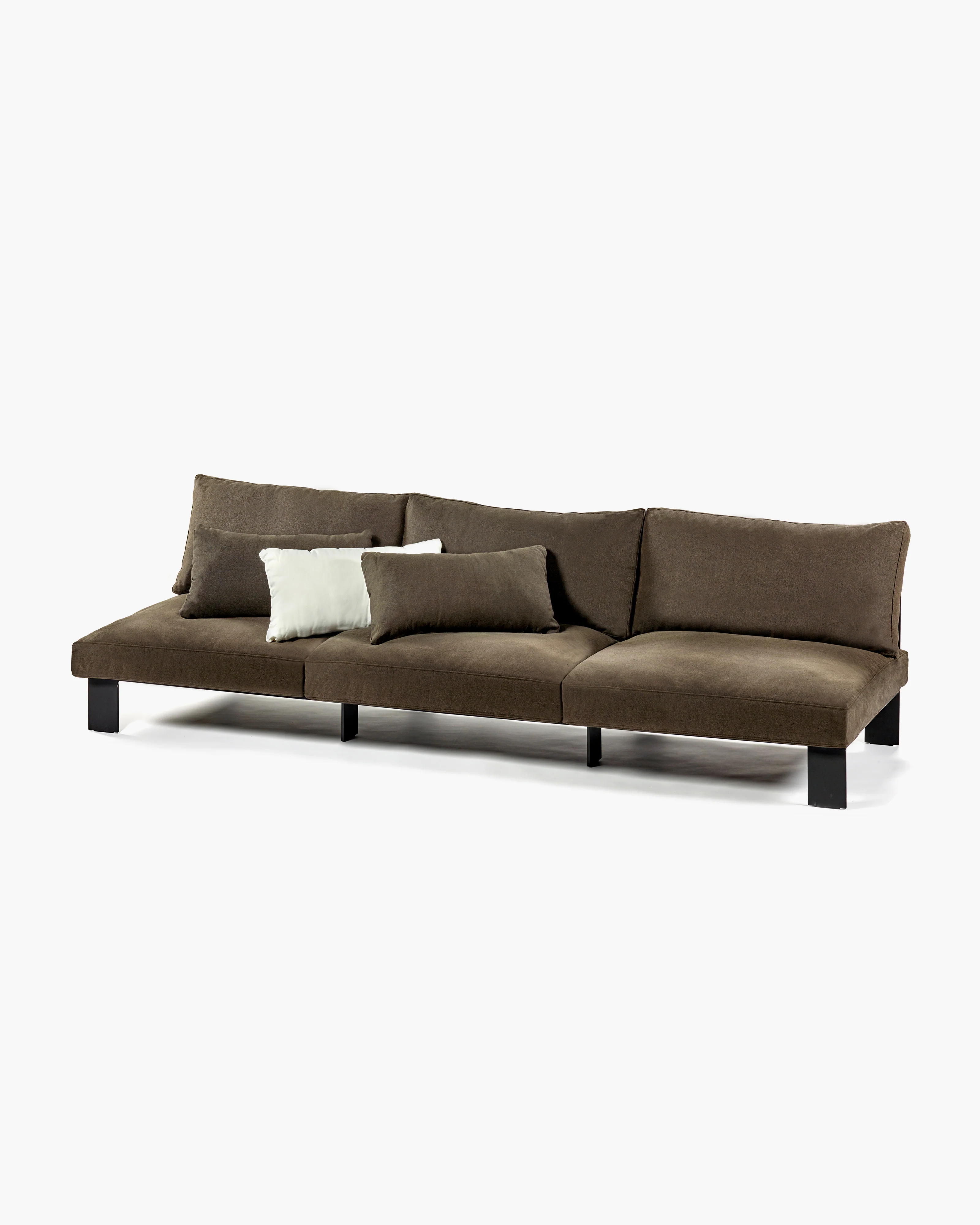 Bench three seater incl cushion indoor sepia - Image 4