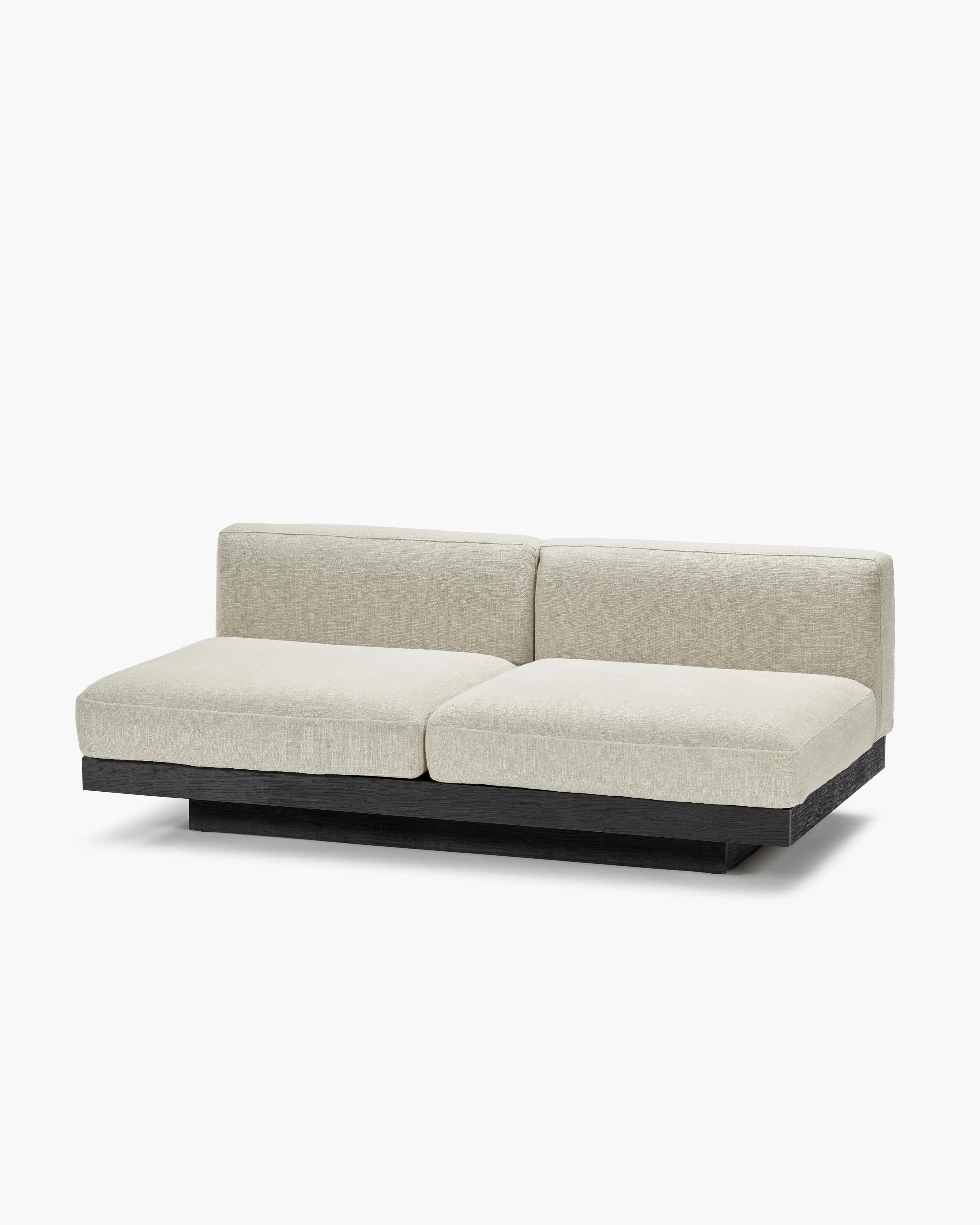 Bench two seater incl cushion indoor beige - black Rudolph