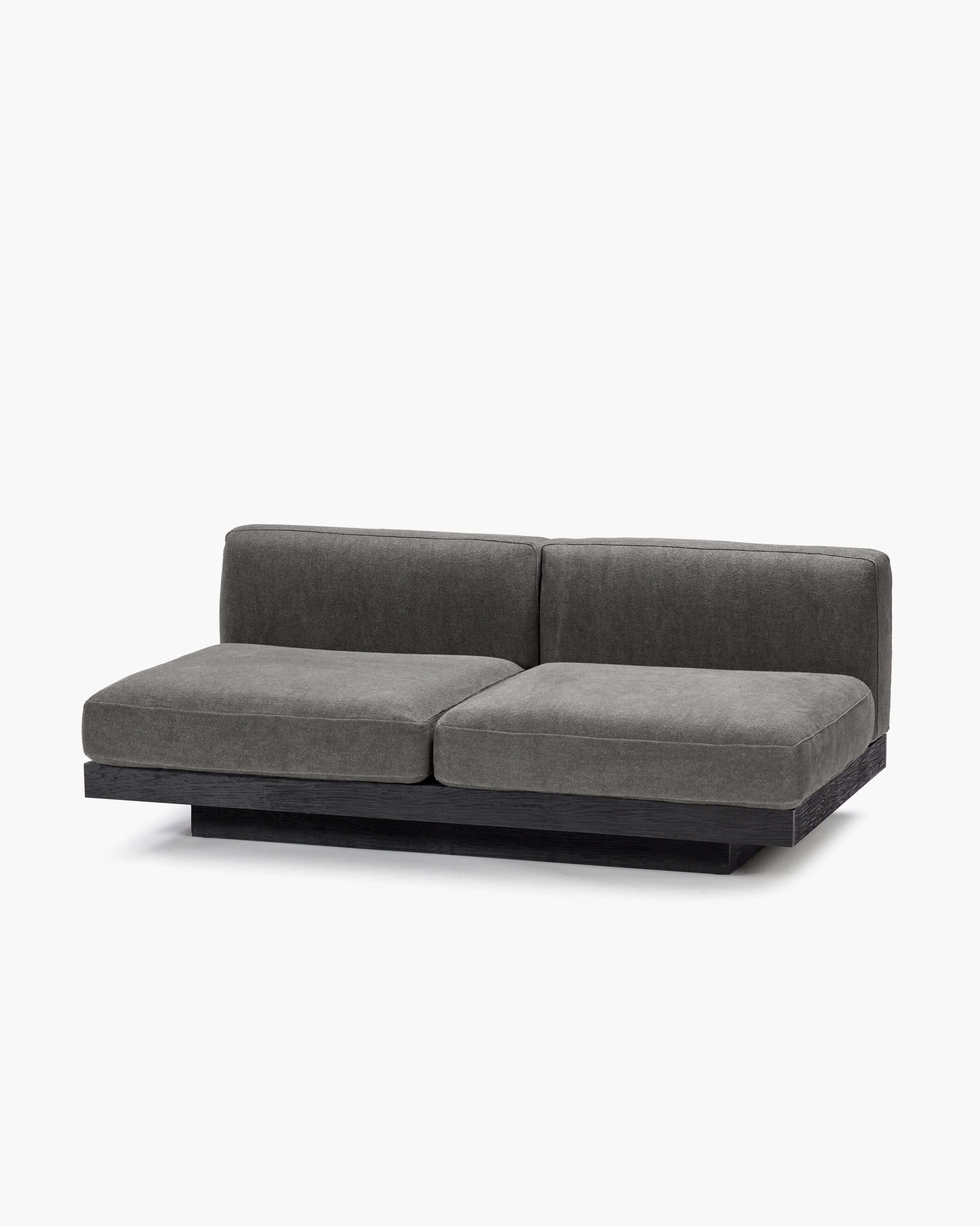 Bench two seater incl cushion indoor smoke - black Rudolph