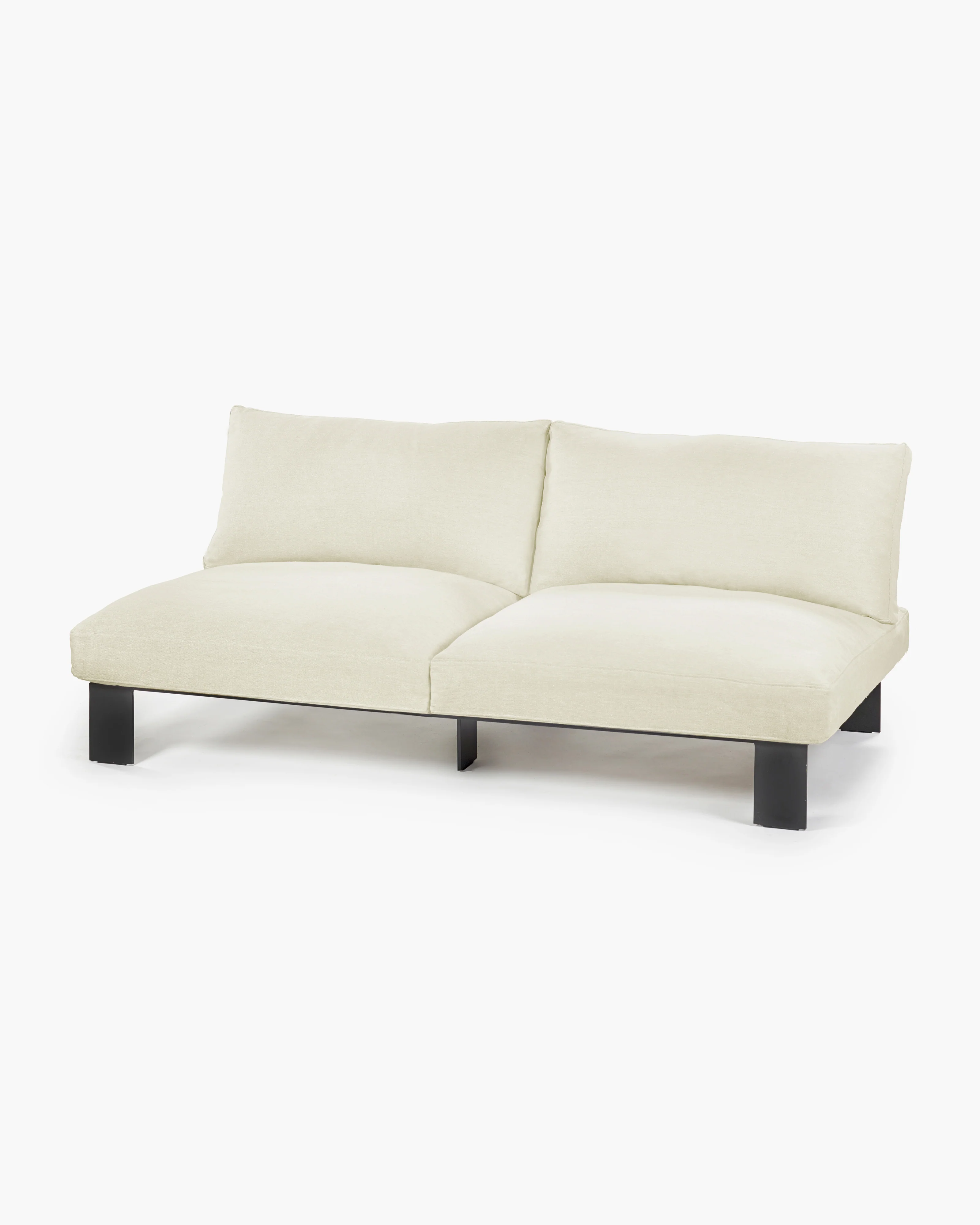 Bench two seater incl cushion indoor white