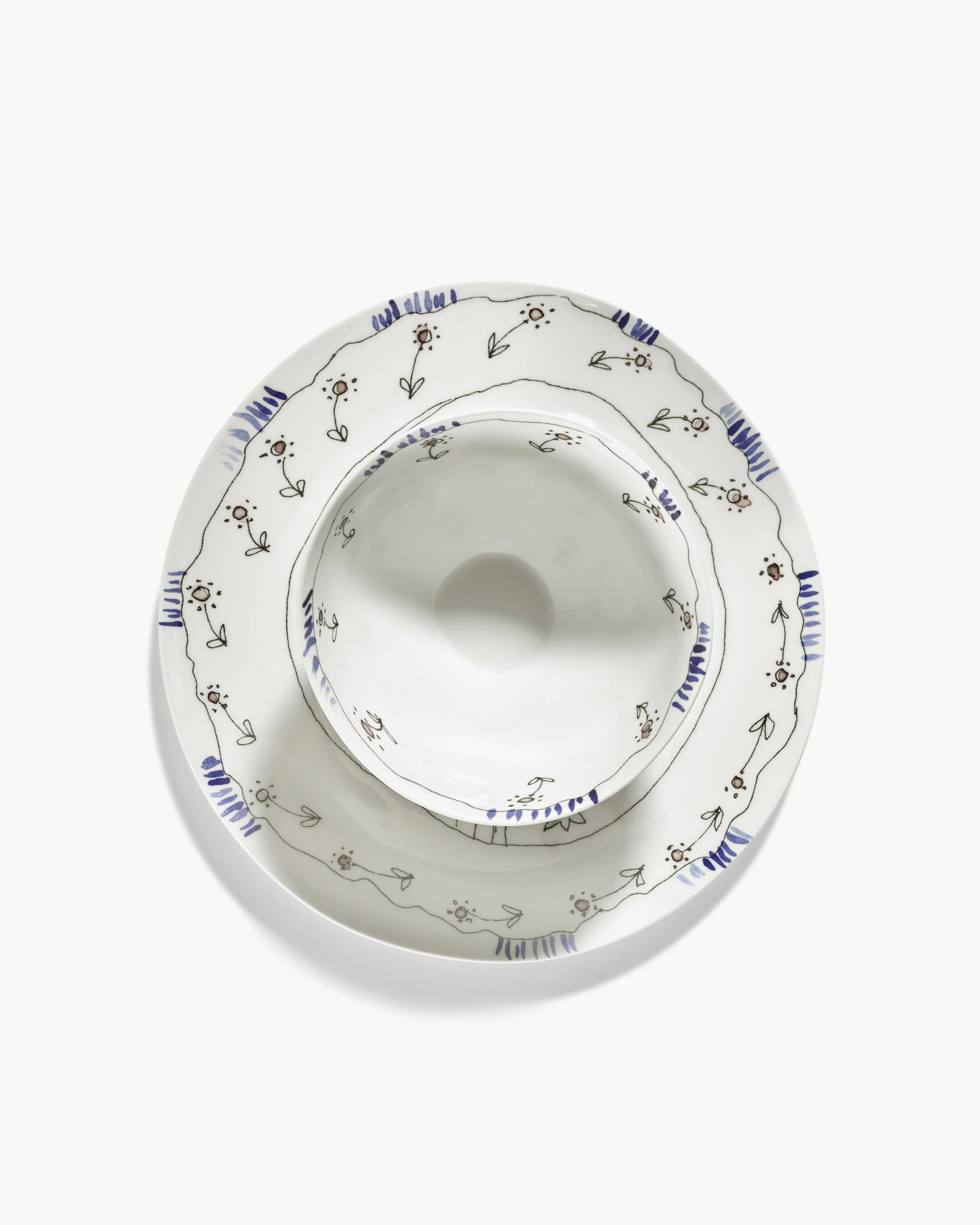 Bowl L Anemone milk Midnight Flowers - Image 7
