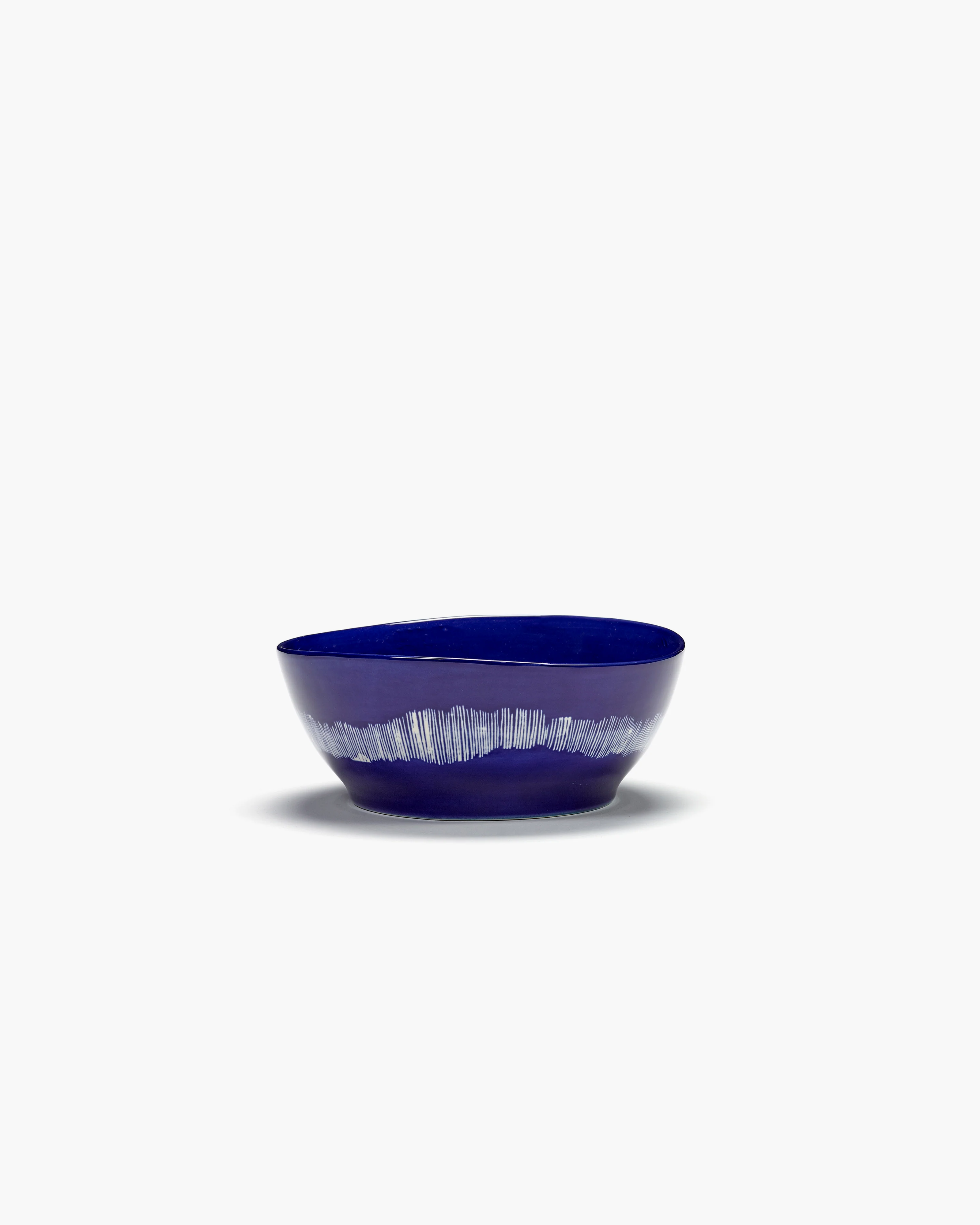 Bowl L dark blue - white stripes Feast