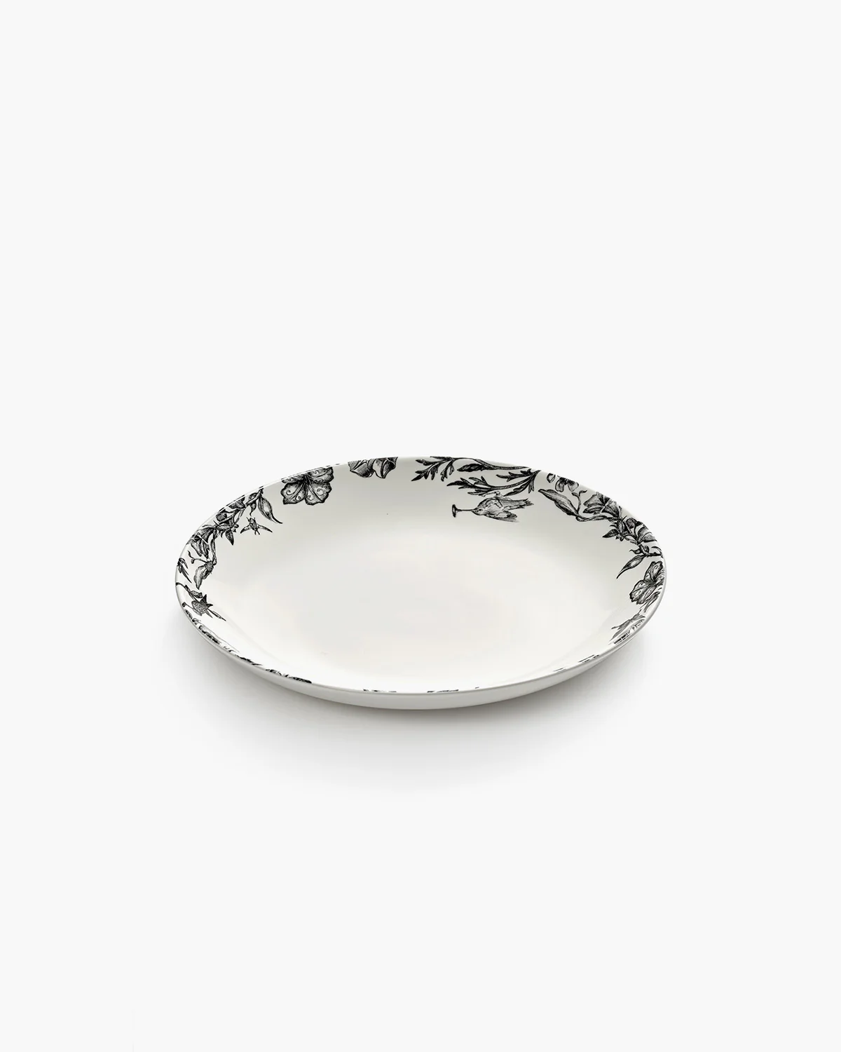 Bowl low L enchanted garden white - black Unity