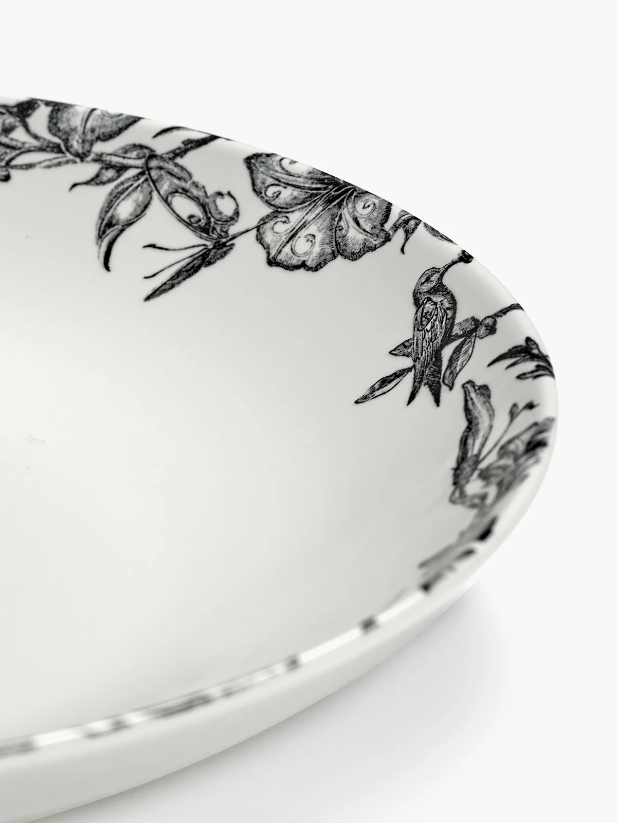 Bowl low L enchanted garden white - black Unity - Image 5