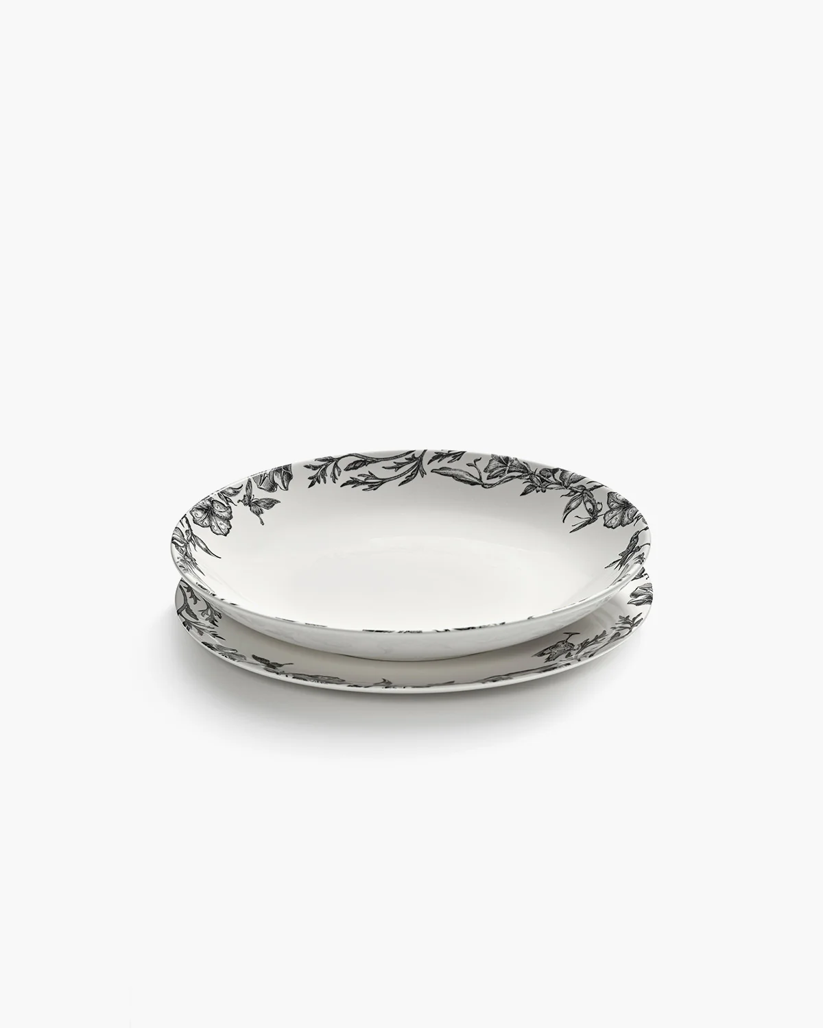 Bowl low L enchanted garden white - black Unity - Image 7