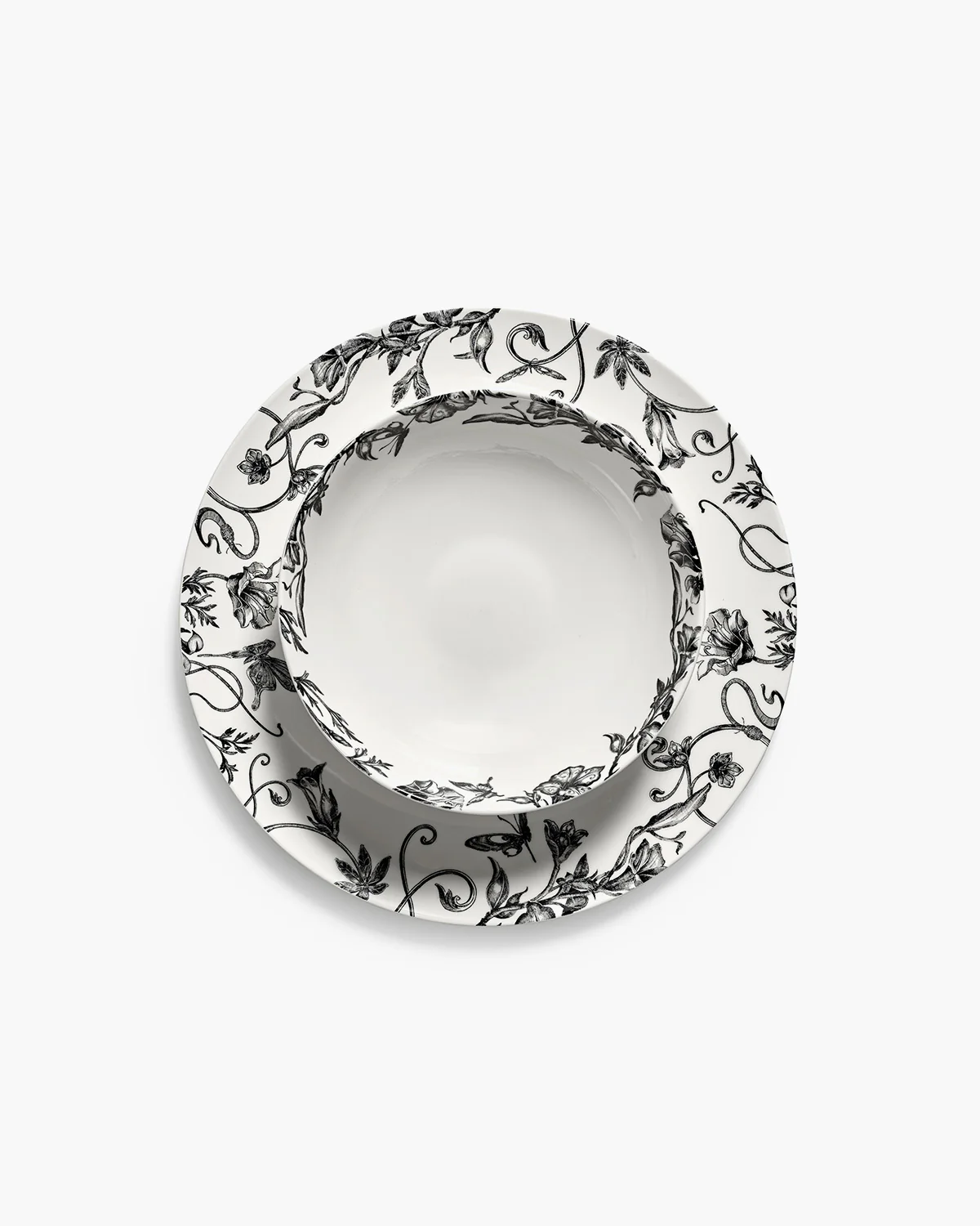 Bowl low M enchanted garden white - black Unity - Image 6
