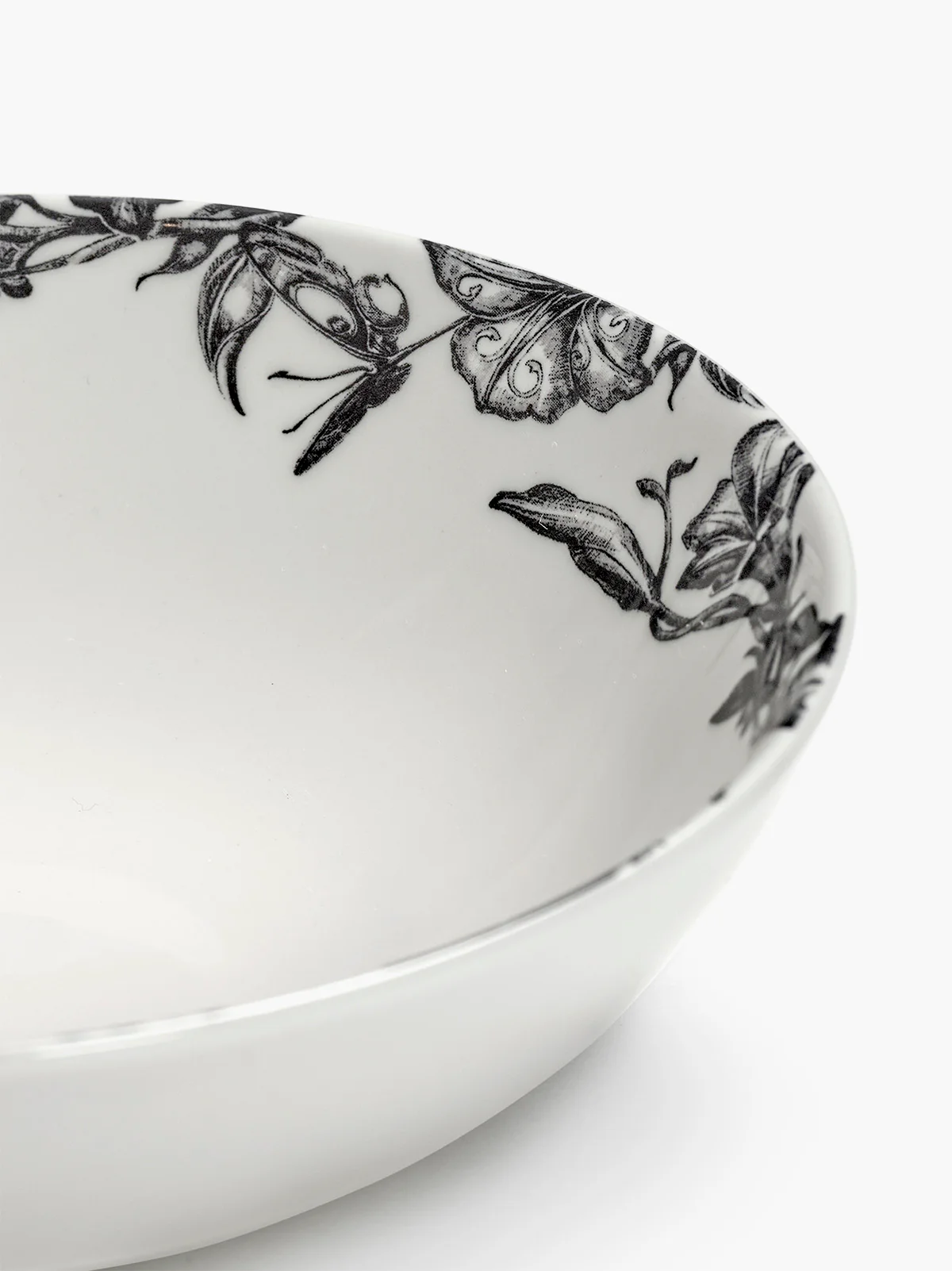 Bowl low S enchanted garden white - black Unity - Image 5