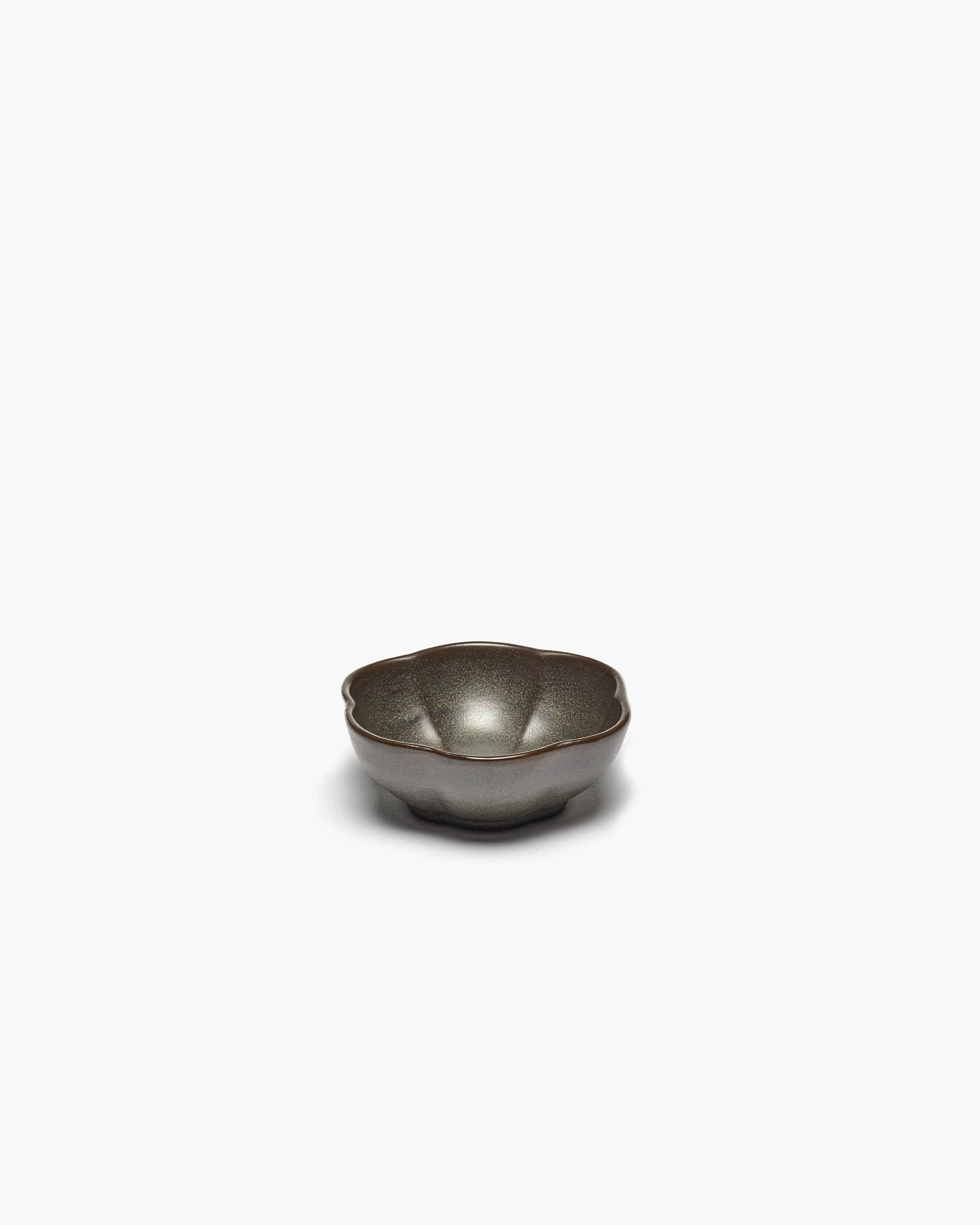Bowl ribbed M green Inku