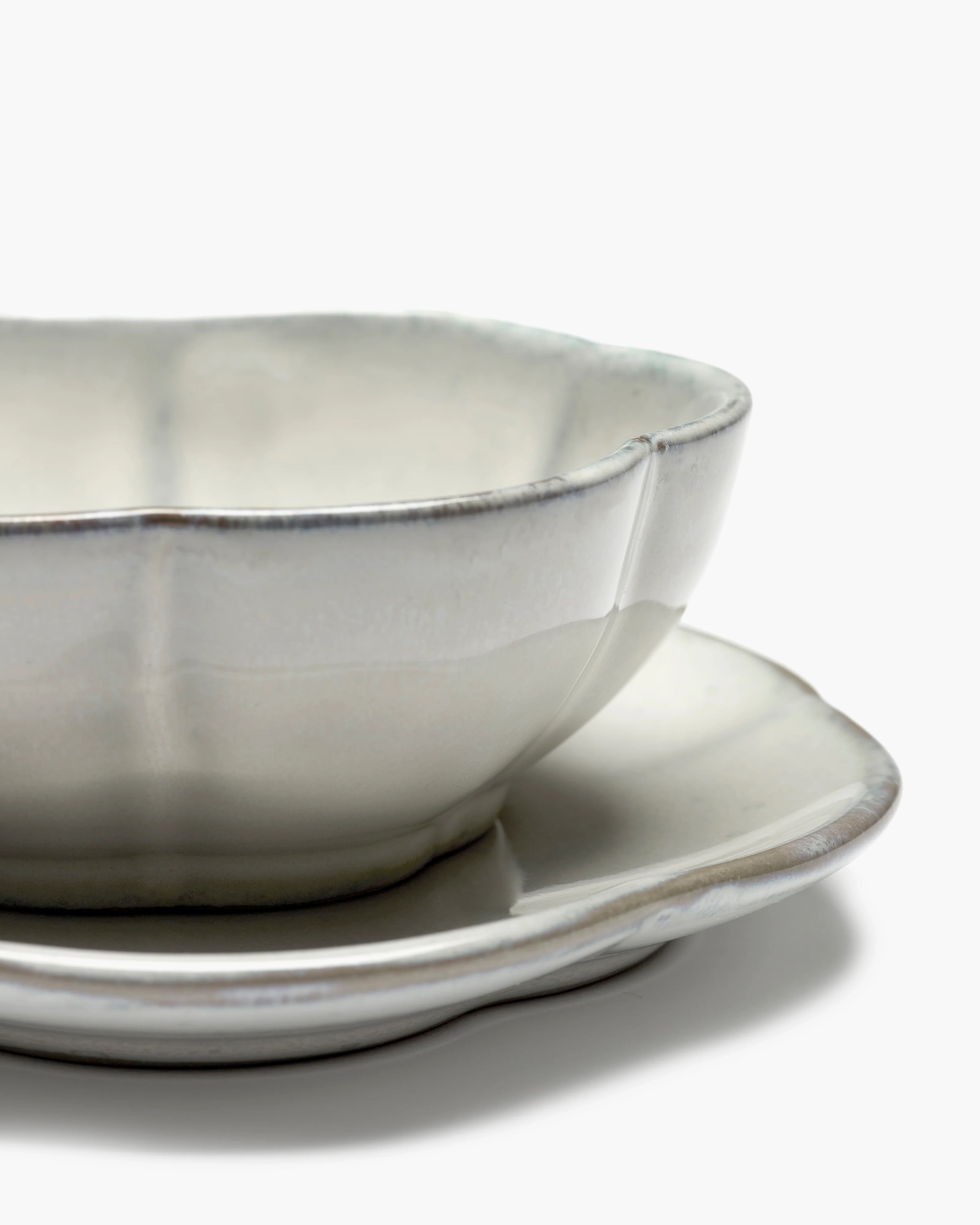 Bowl ribbed M white Inku - Image 2