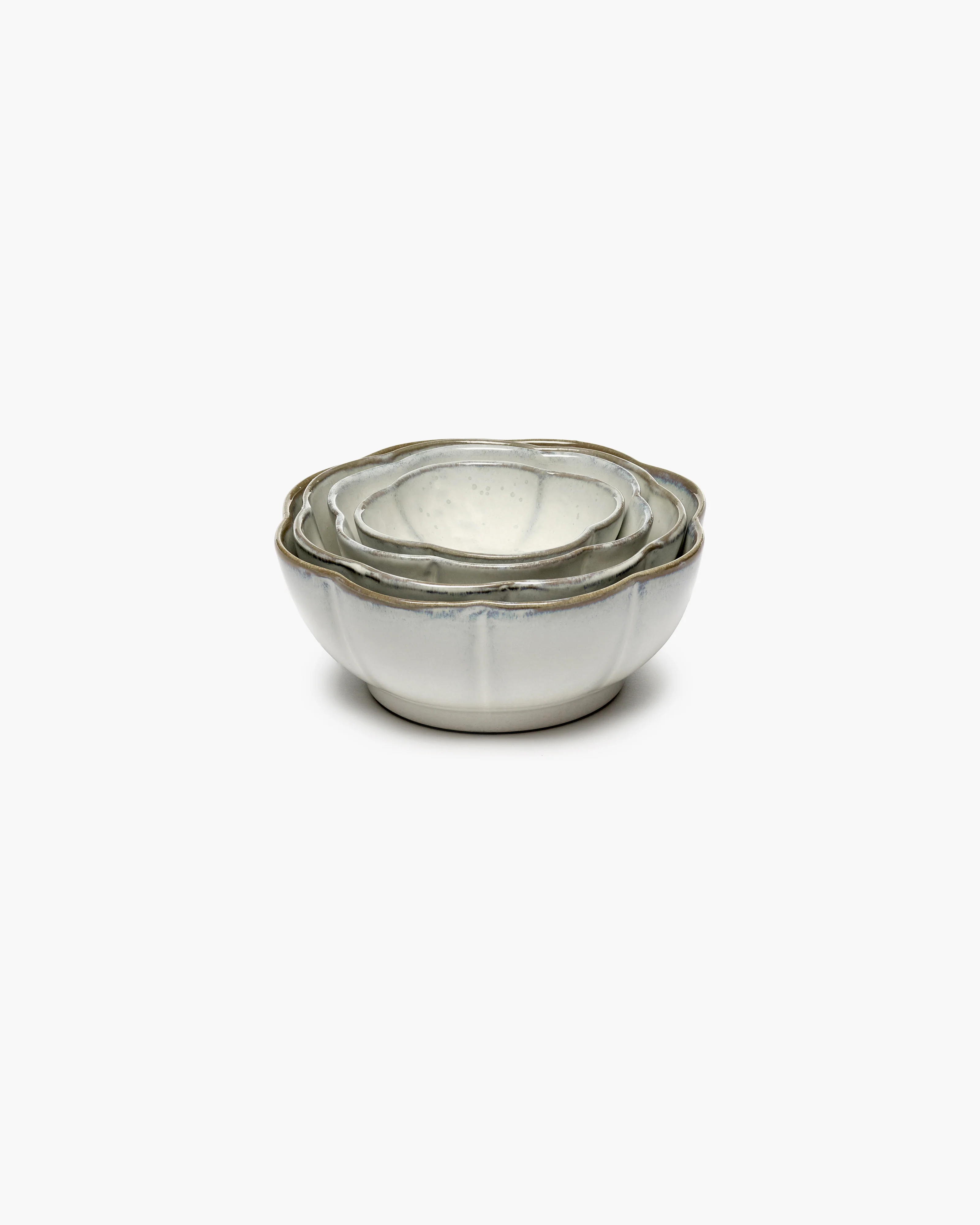 Bowl ribbed M white Inku - Image 3
