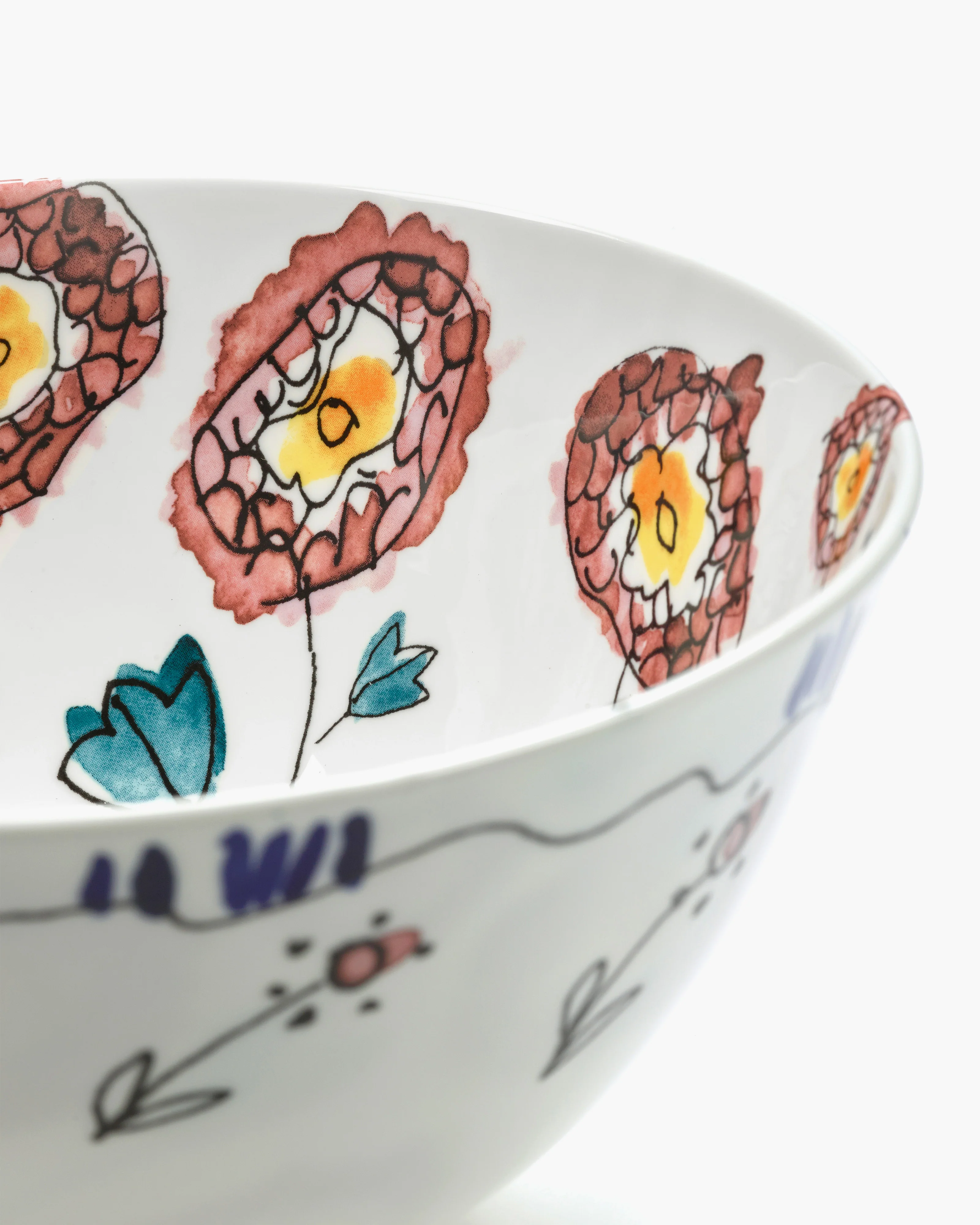 Bowl S Anemone milk Midnight Flowers - Image 4