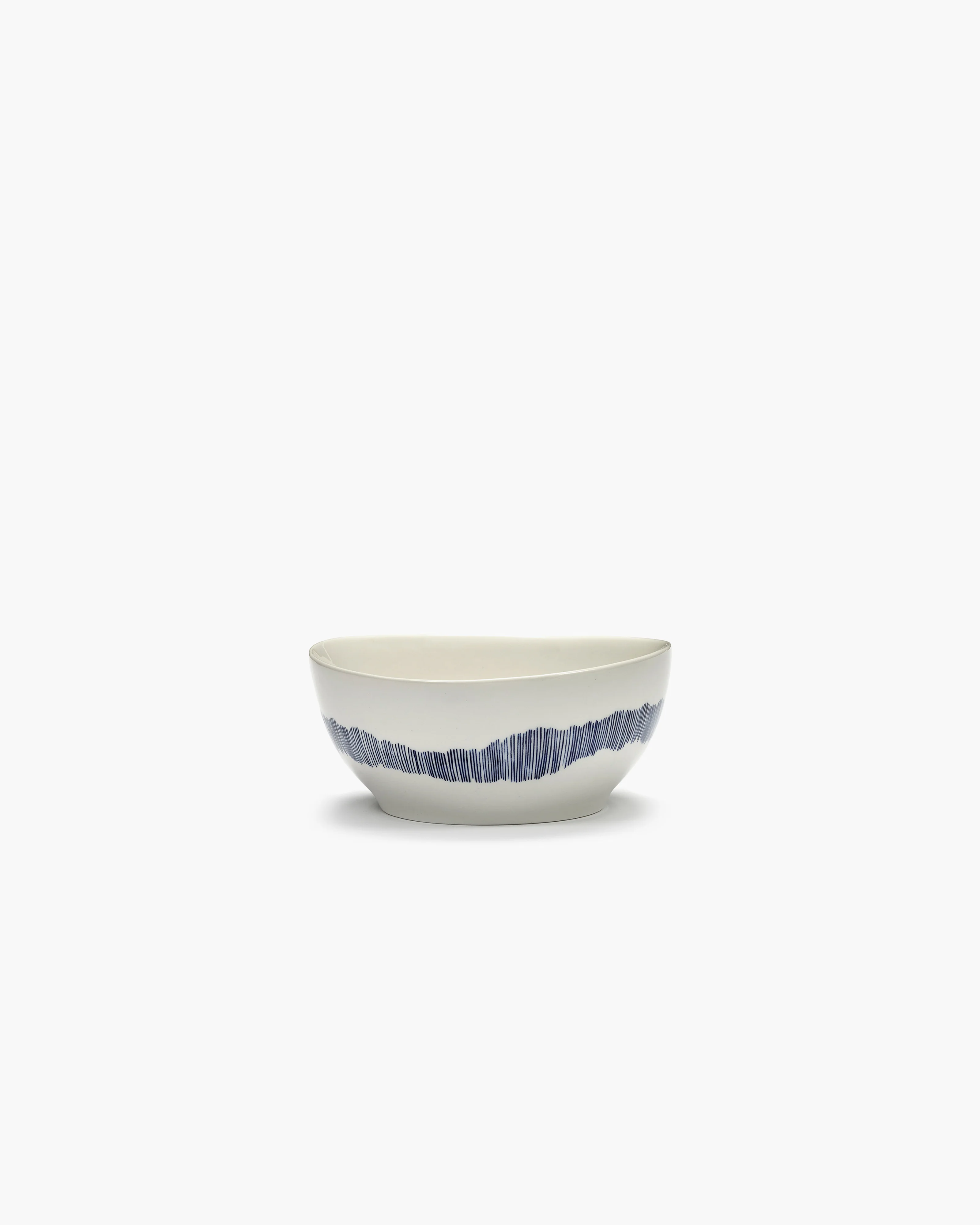 Bowl S white swirl - blue stripes Feast