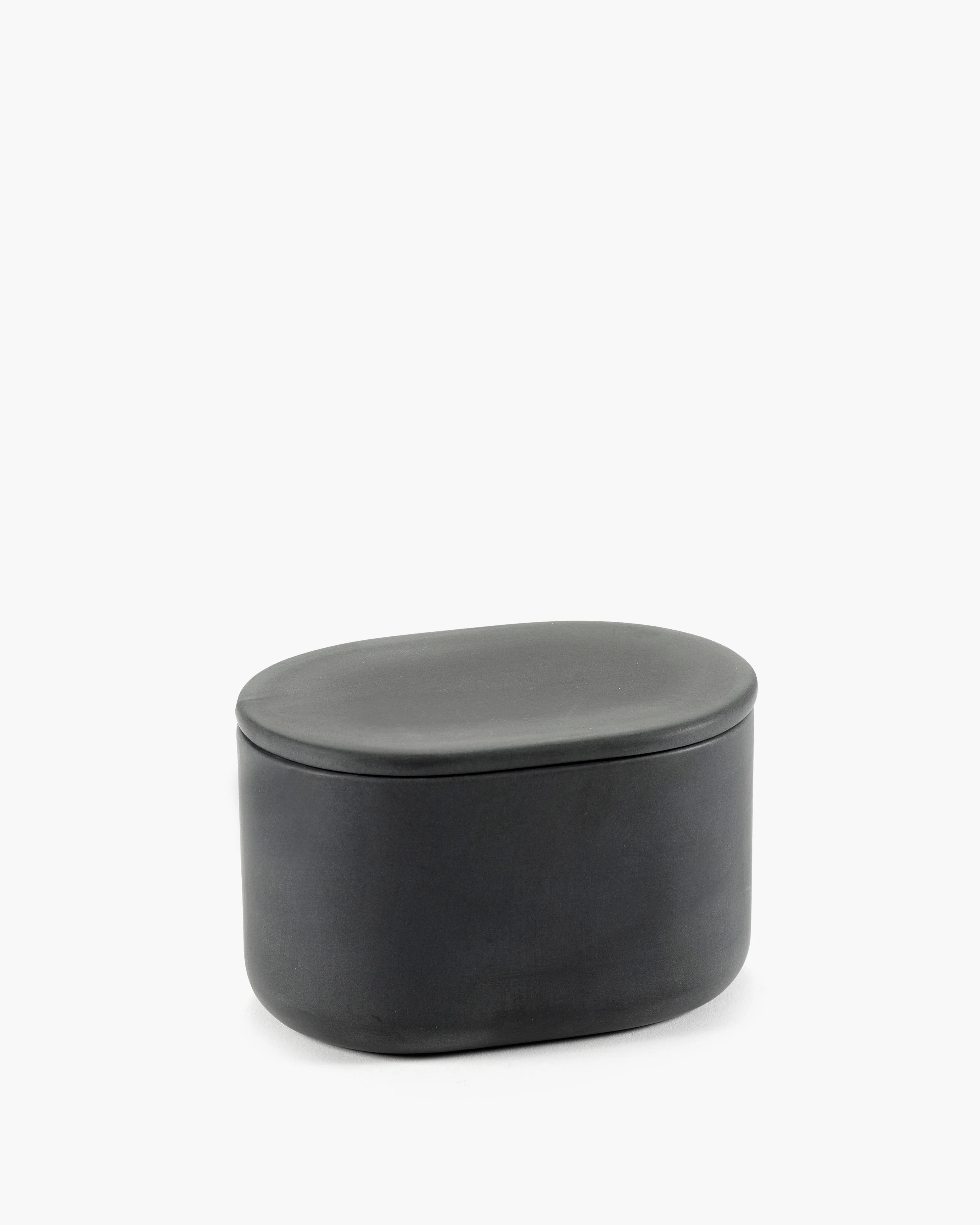 Box with lid oval L dark grey Cose