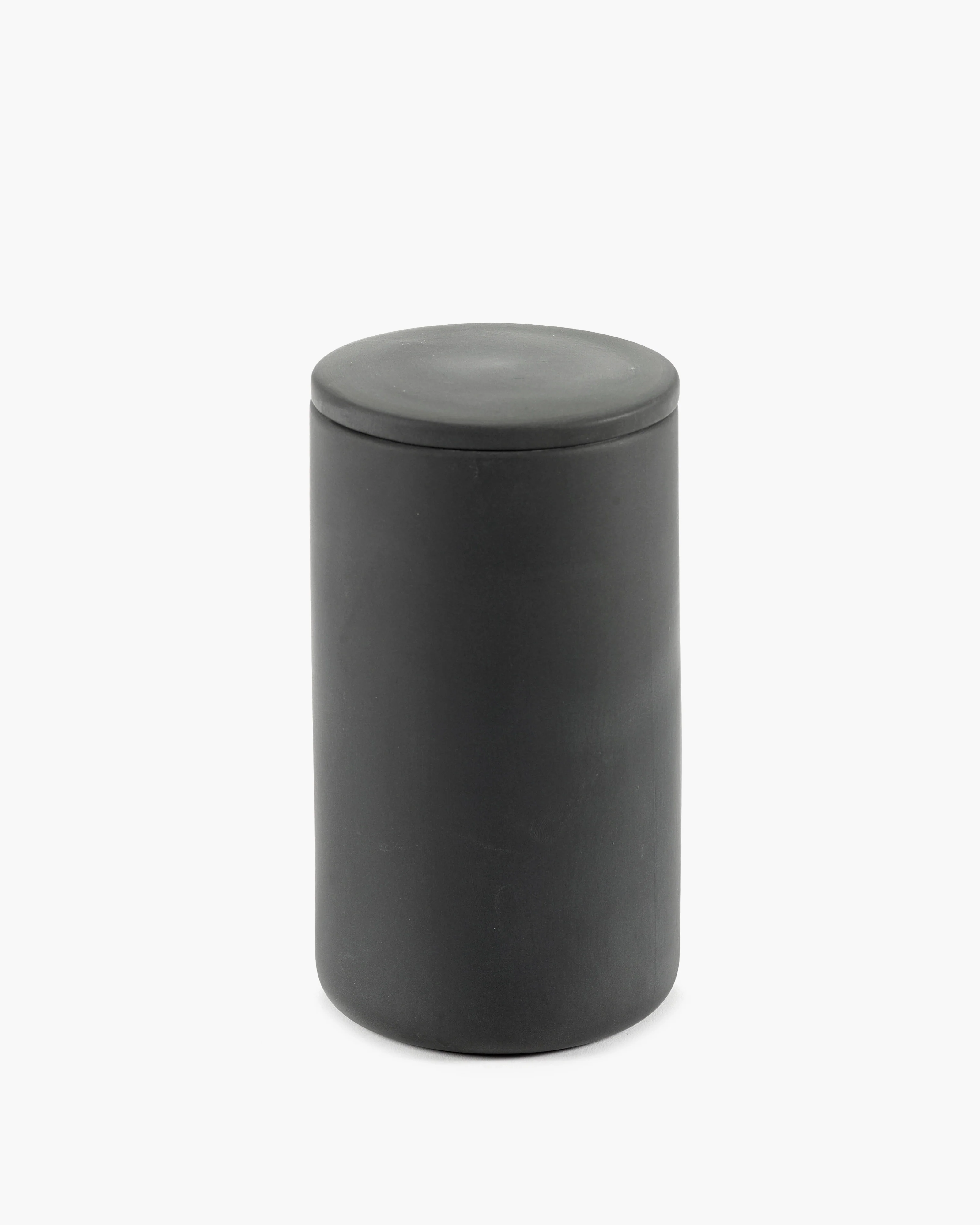 Box with lid round L dark grey Cose