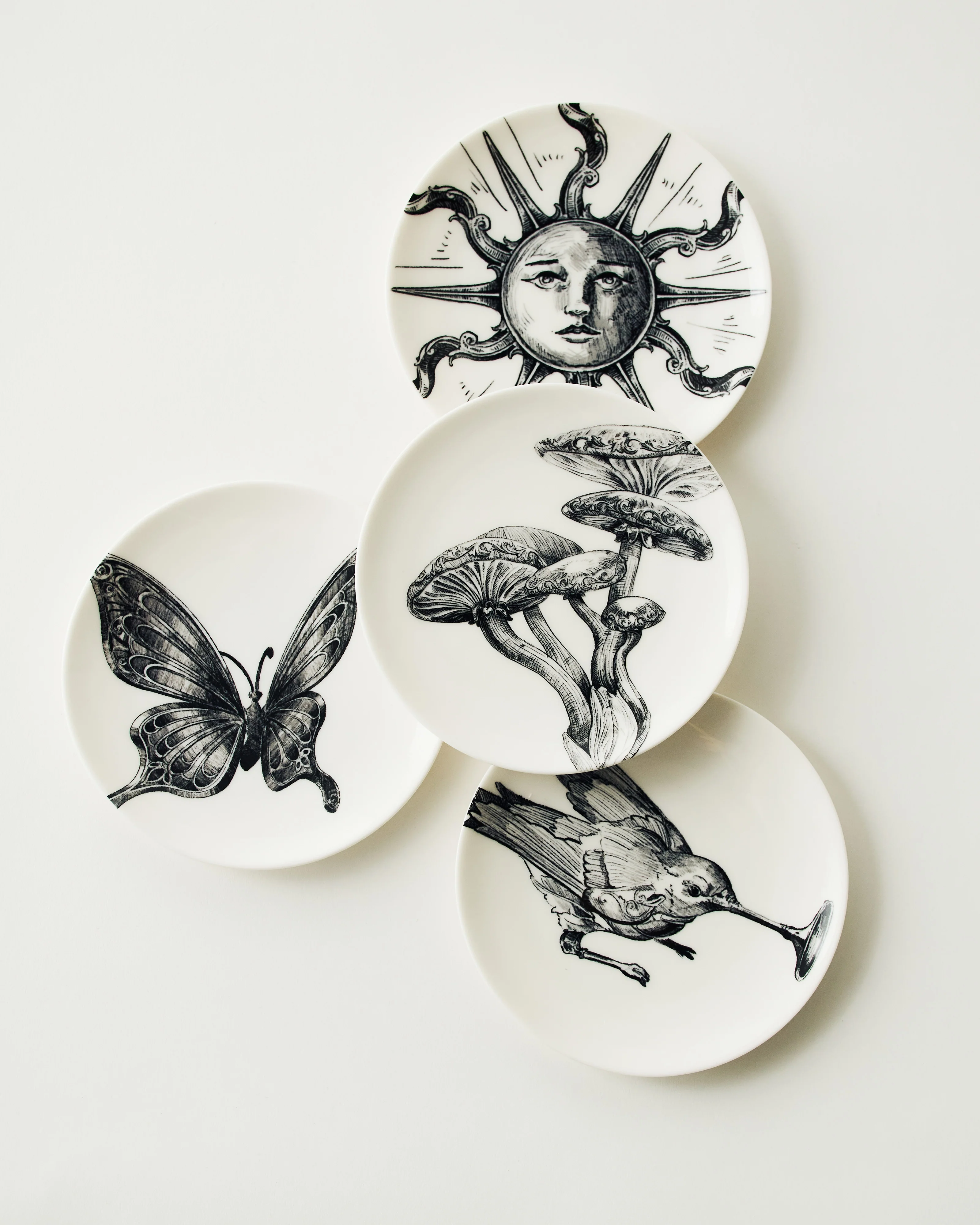 Bread plate set/4 white - black Unity - Image 2