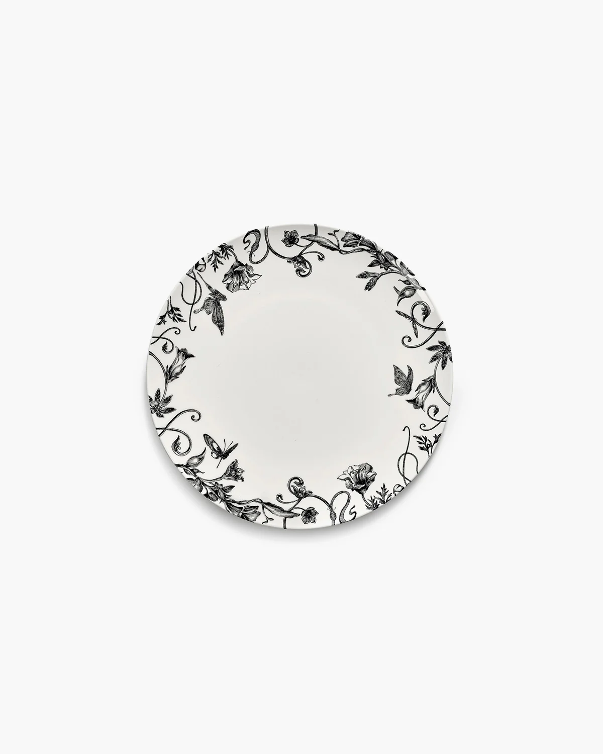 Breakfast plate floral fantasy white - black Unity