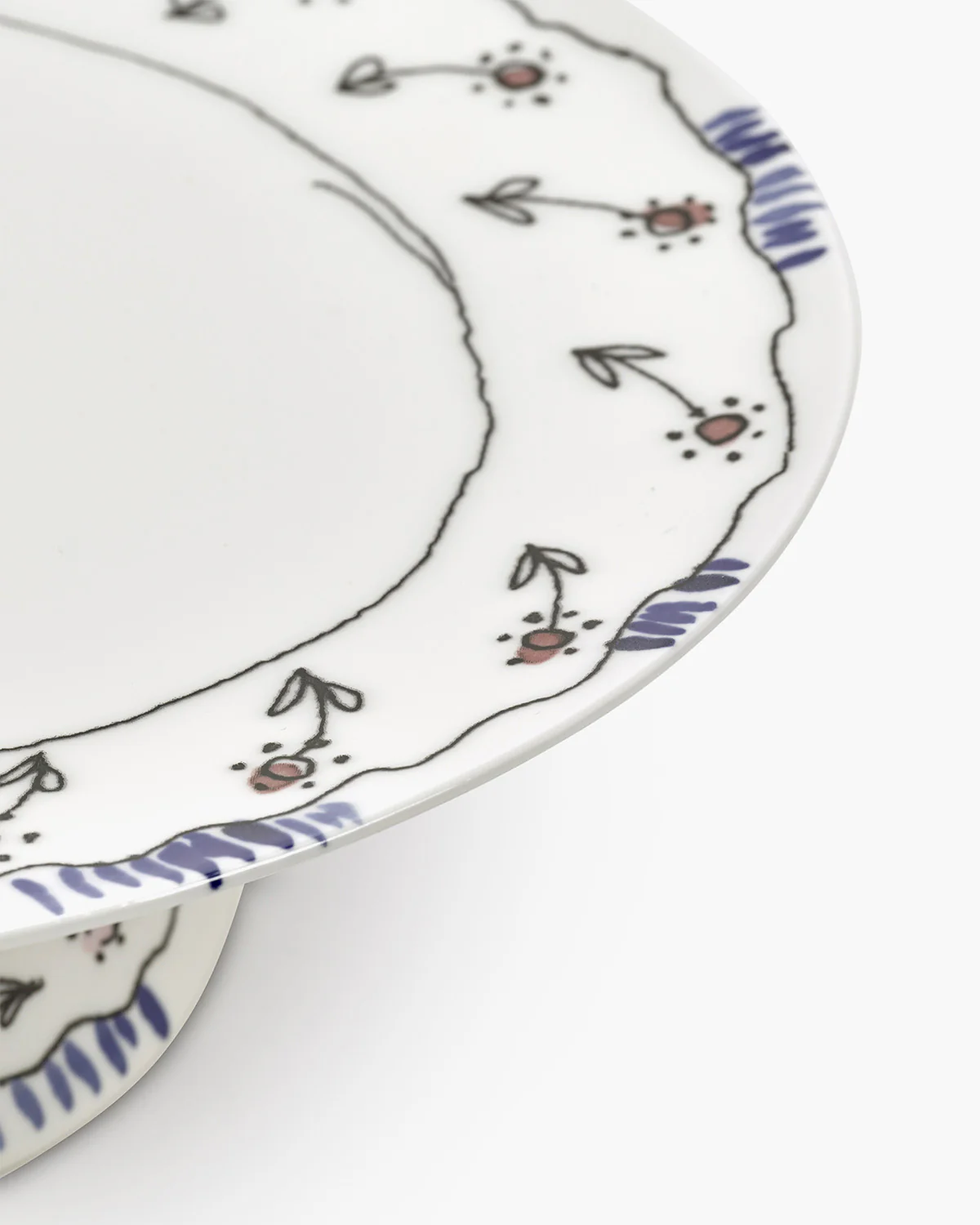 Cake stand L anemone milk Midnight Flowers - Image 4