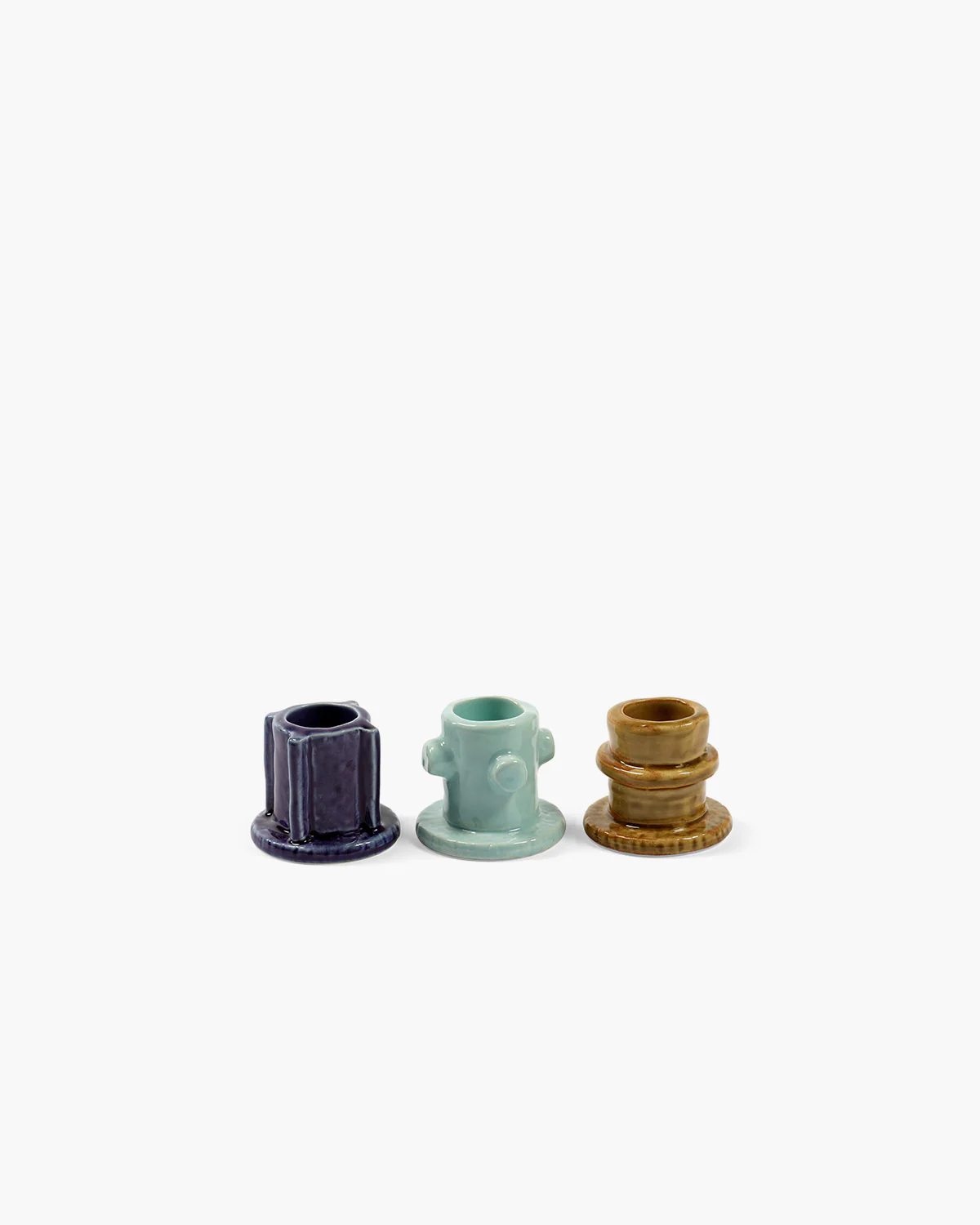 Candle holder 01 – ass/3 glazed Molly