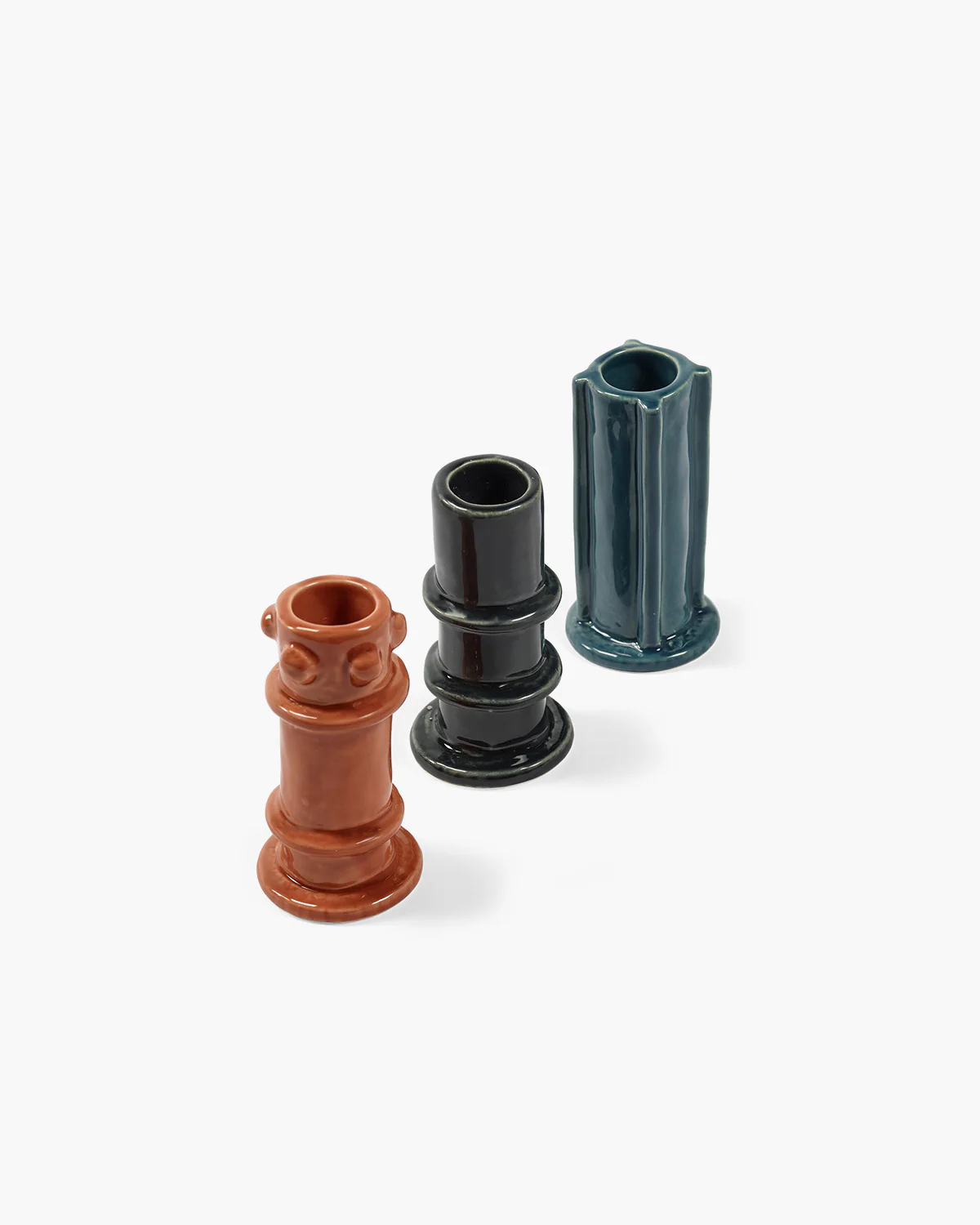 Candle holder 03 – ass/3 glazed Molly - Image 4
