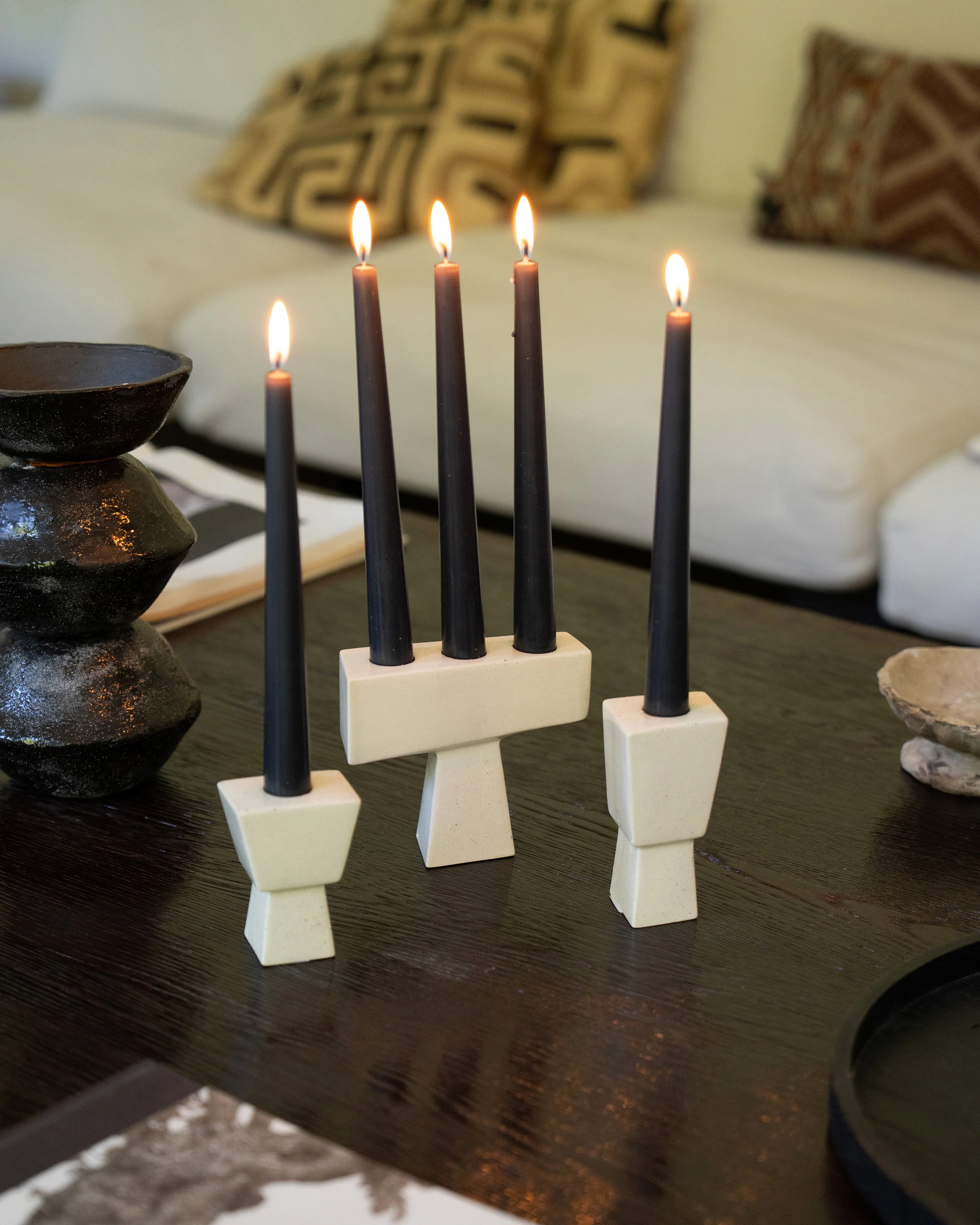 Candle holder 05 beige Molly - Image 2