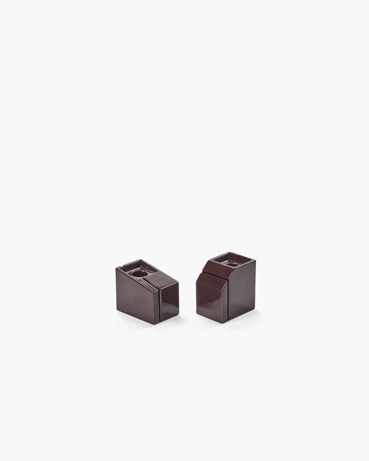 Candle holder ass/2 burgundy Silos