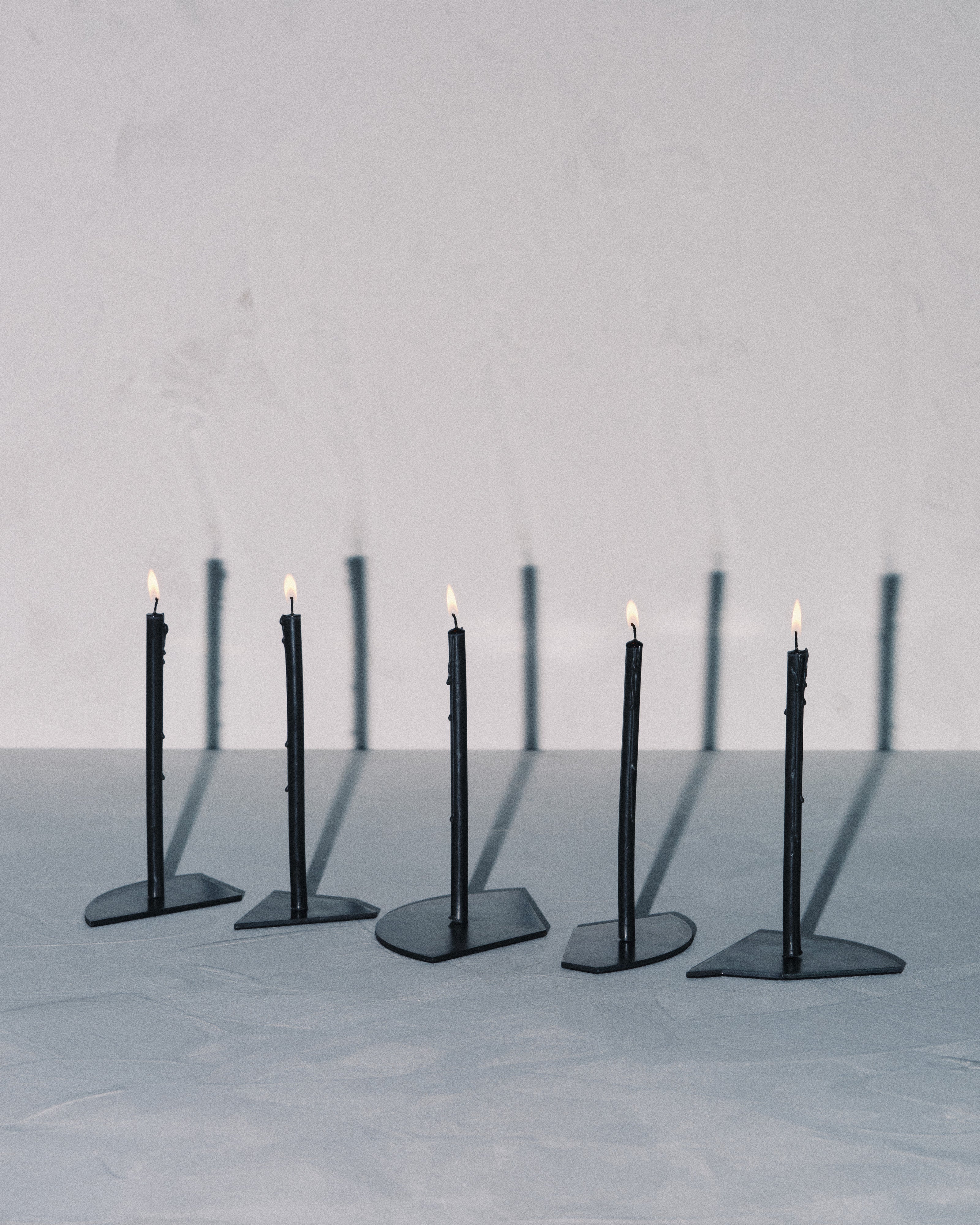 Candle holder blue steel Candelabra - Image 2