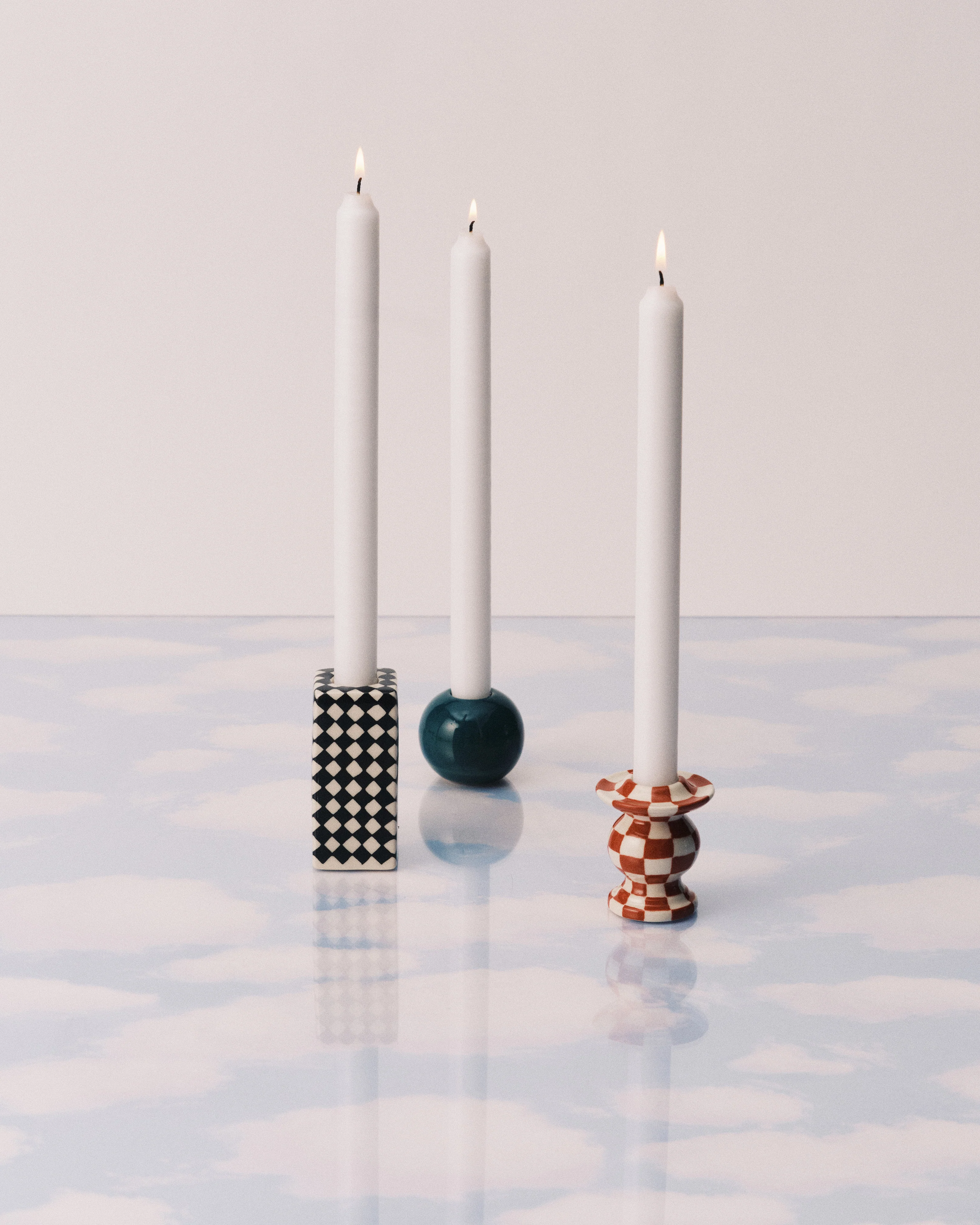 Candle holder set/3 Chessboard Les Objets Mouleversants - Image 2
