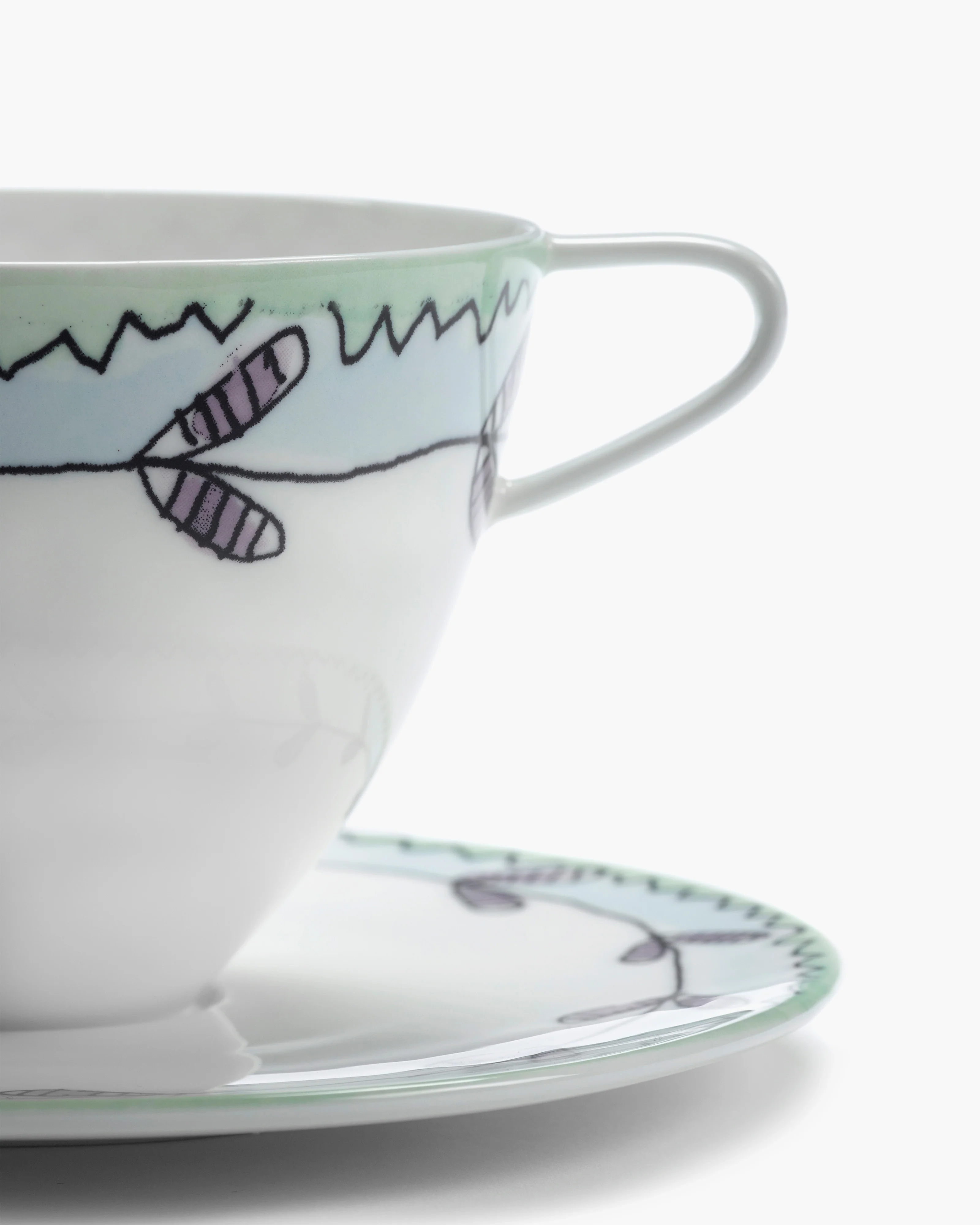 Cappuccino cup with saucer Blossom milk Midnight Flowers - Image 5