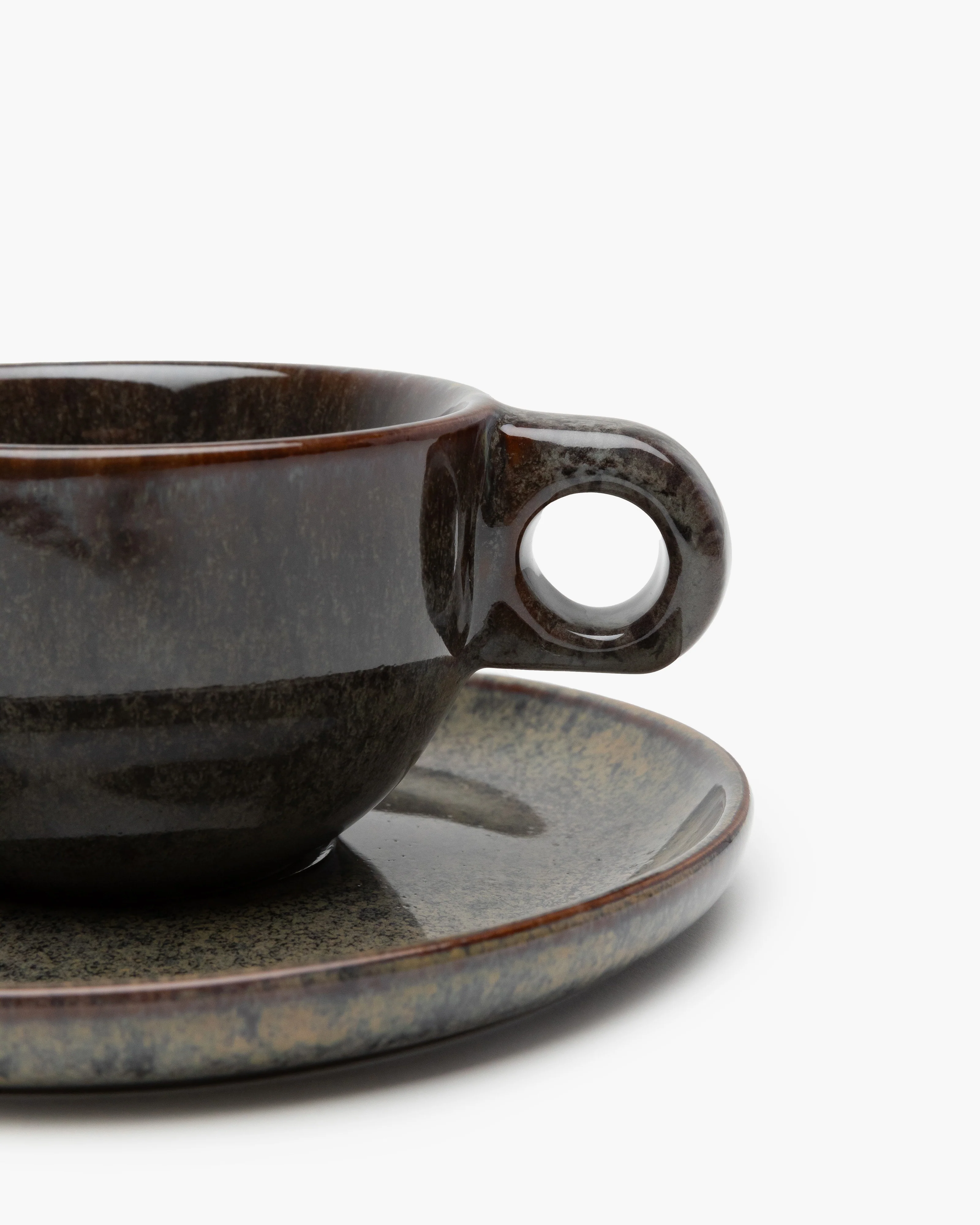 Cappuccino cup with saucer indi gray Surface - Image 4