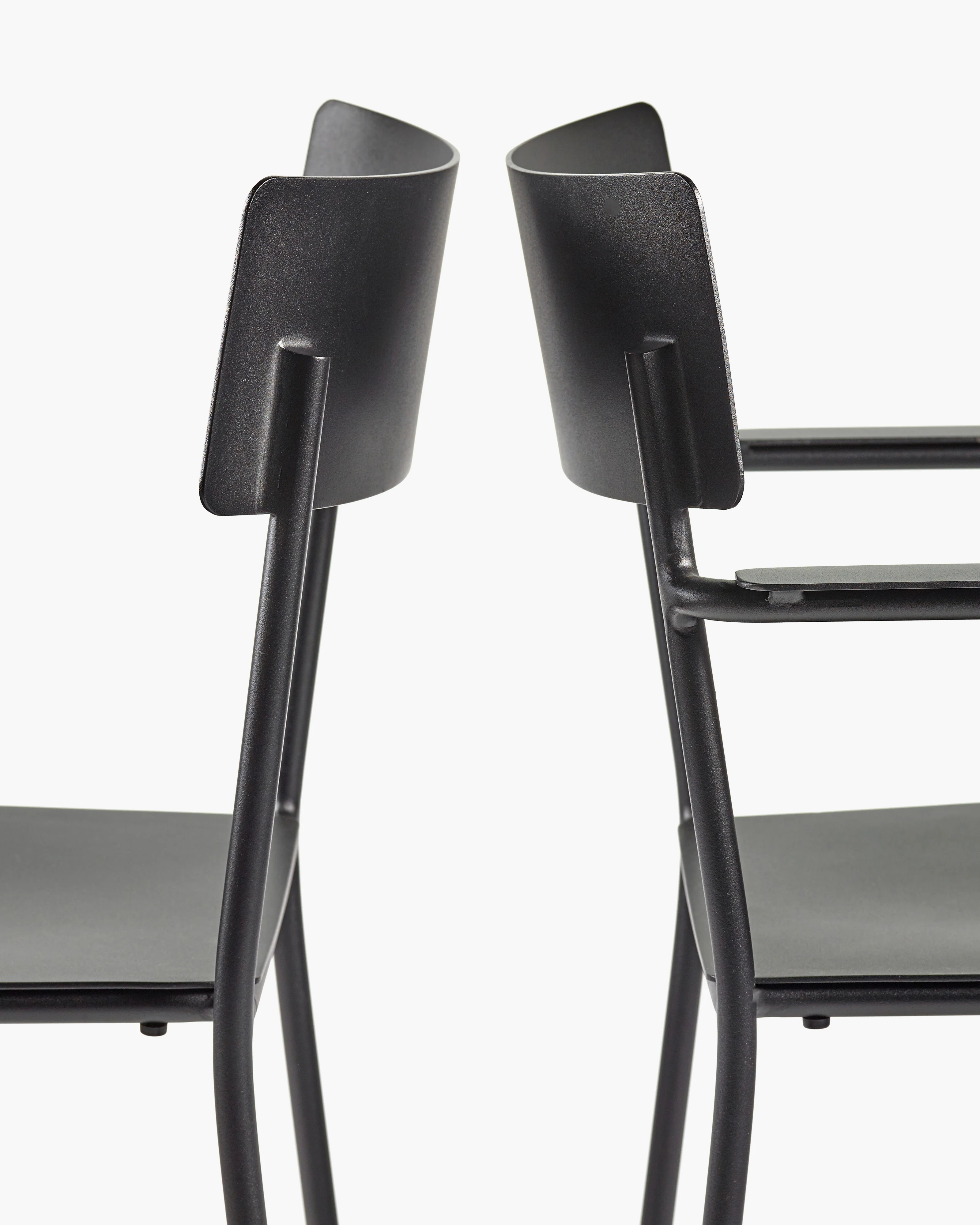 Chair S without armrests aluminium black August - Image 7
