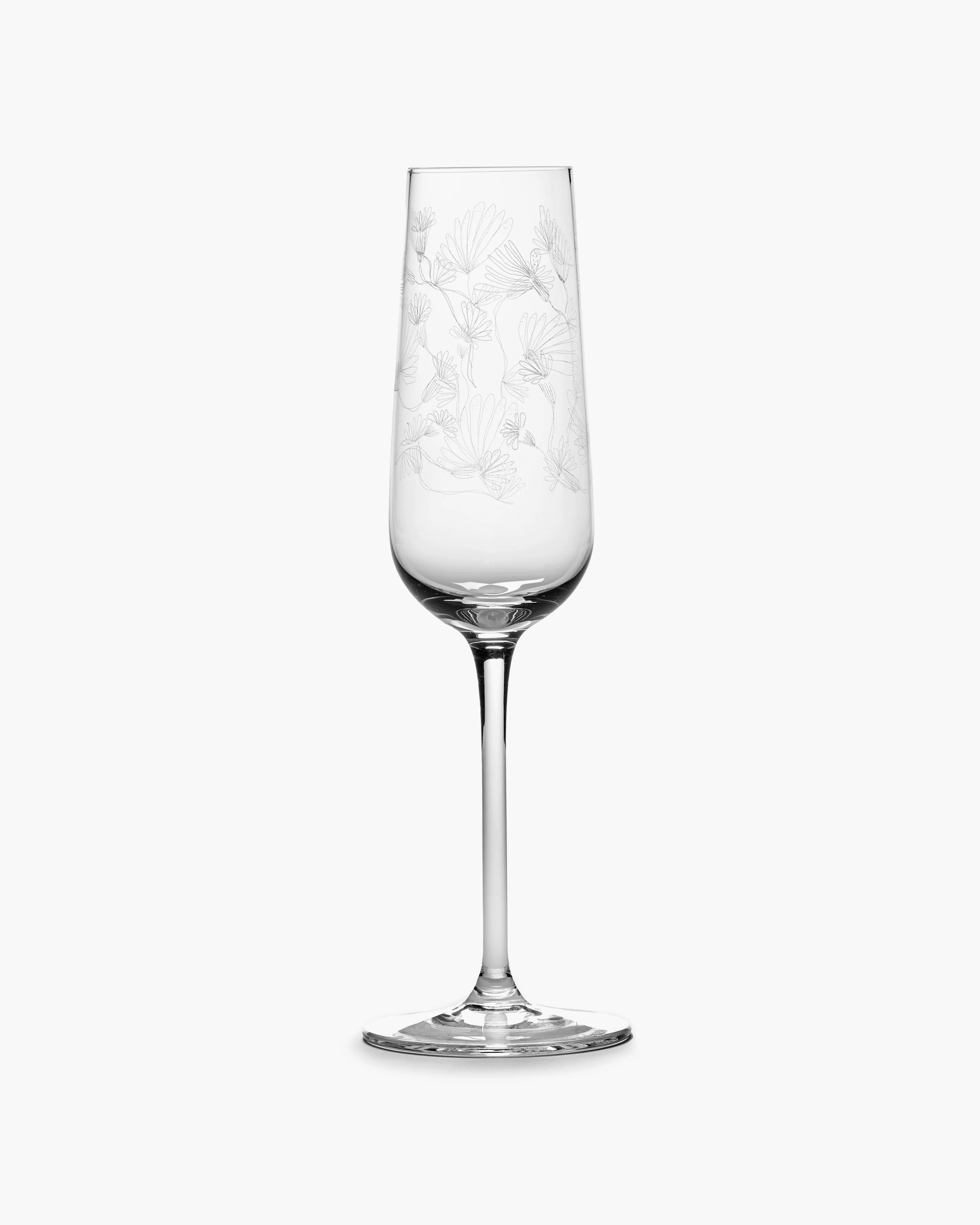 Champagne flute camelia aubergine Midnight Flowers - Image 3