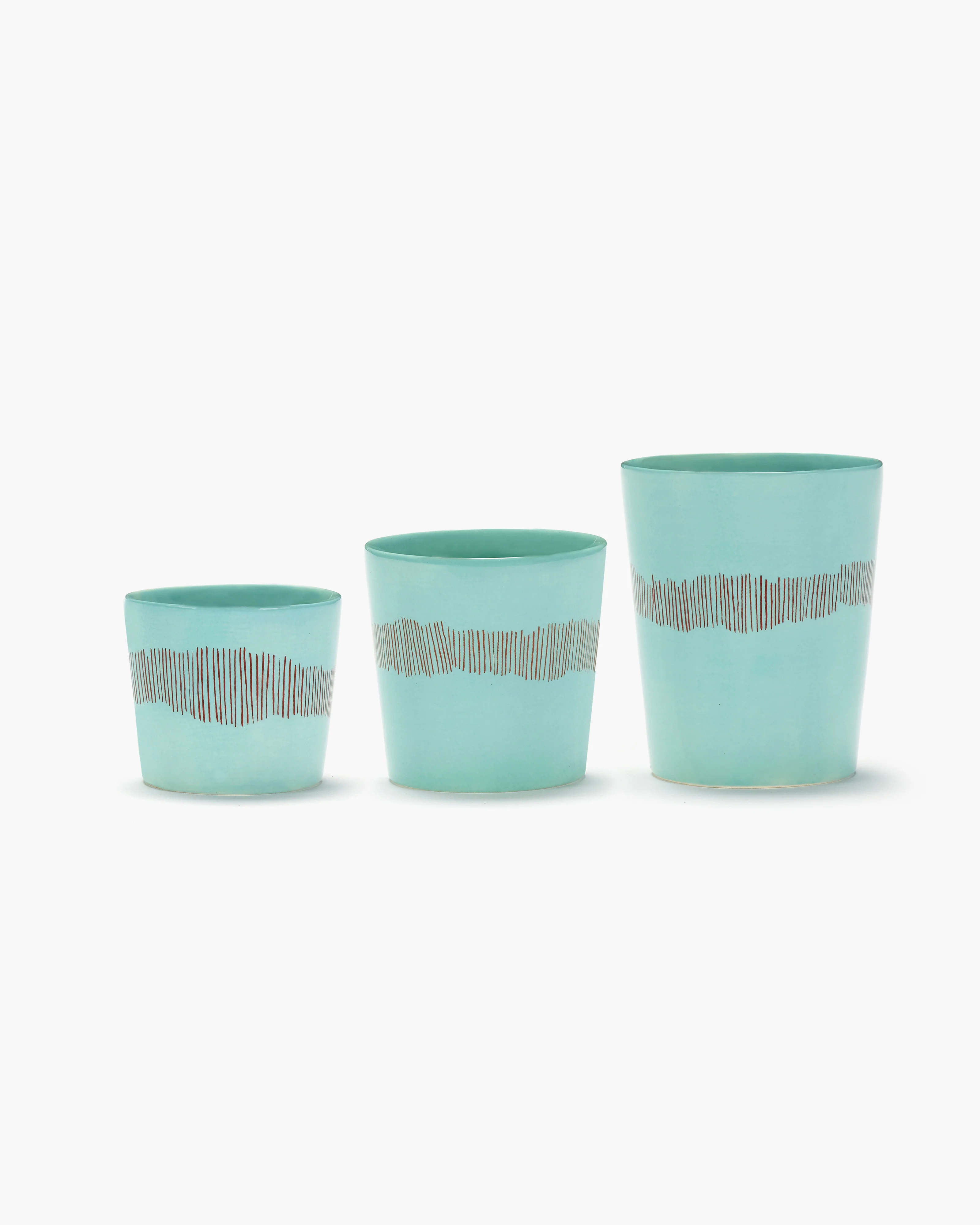 Coffee cup 25cl azure - red stripes Feast - Image 2