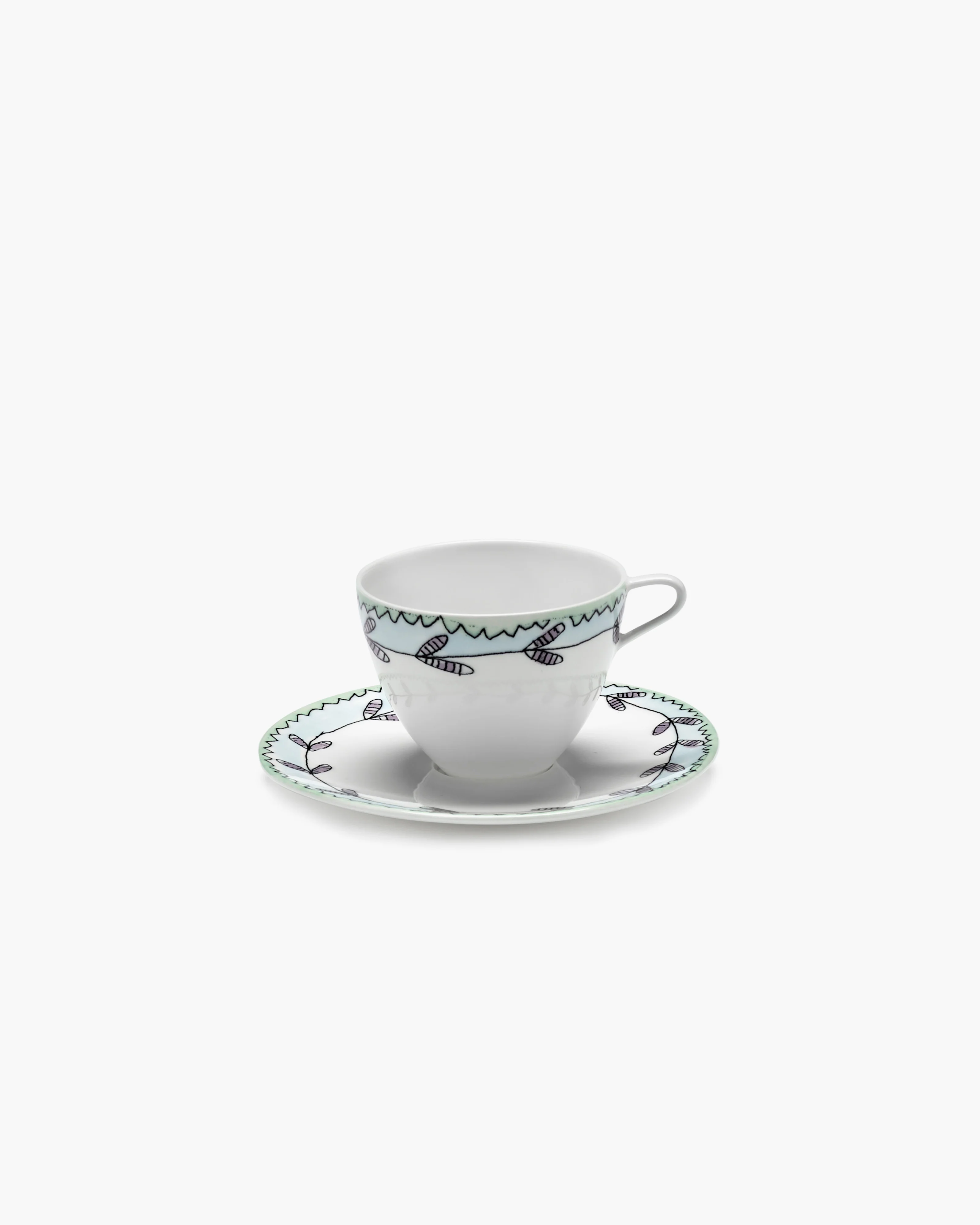 Coffee cup high with saucer Blossom milk Midnight Flowers