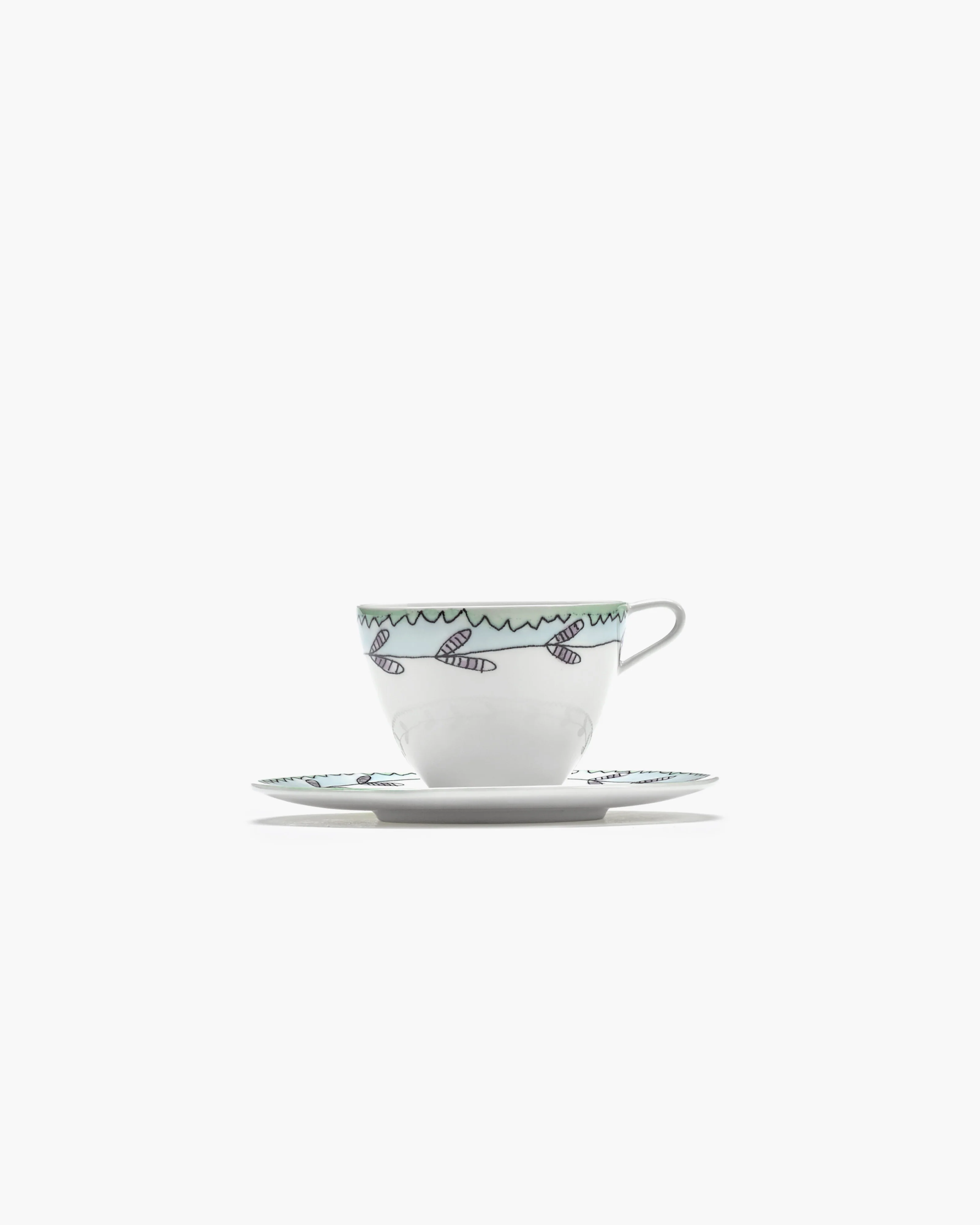 Coffee cup high with saucer Blossom milk Midnight Flowers - Image 4