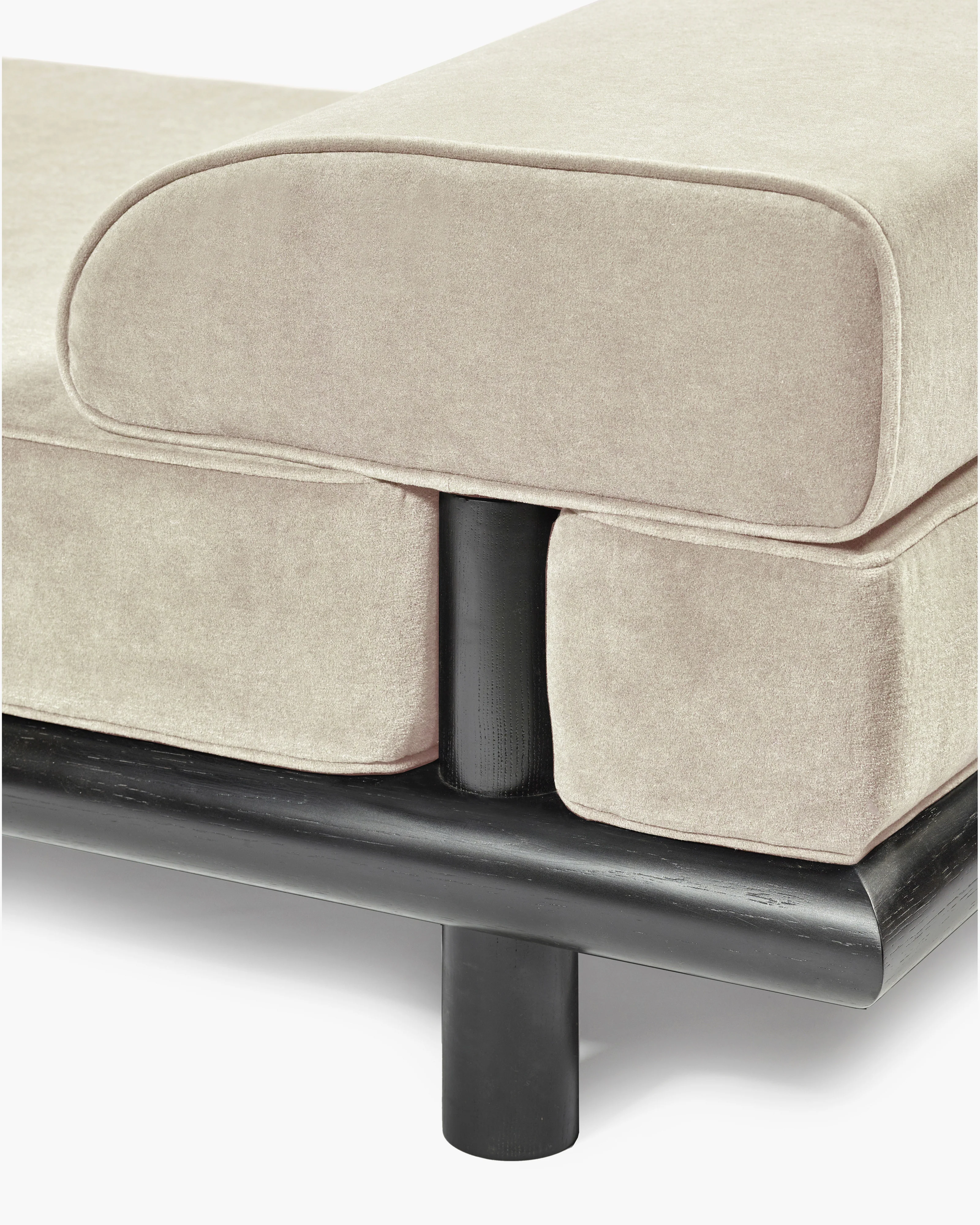 Daybed velvet gray + frame oak stained black Beth - Image 4