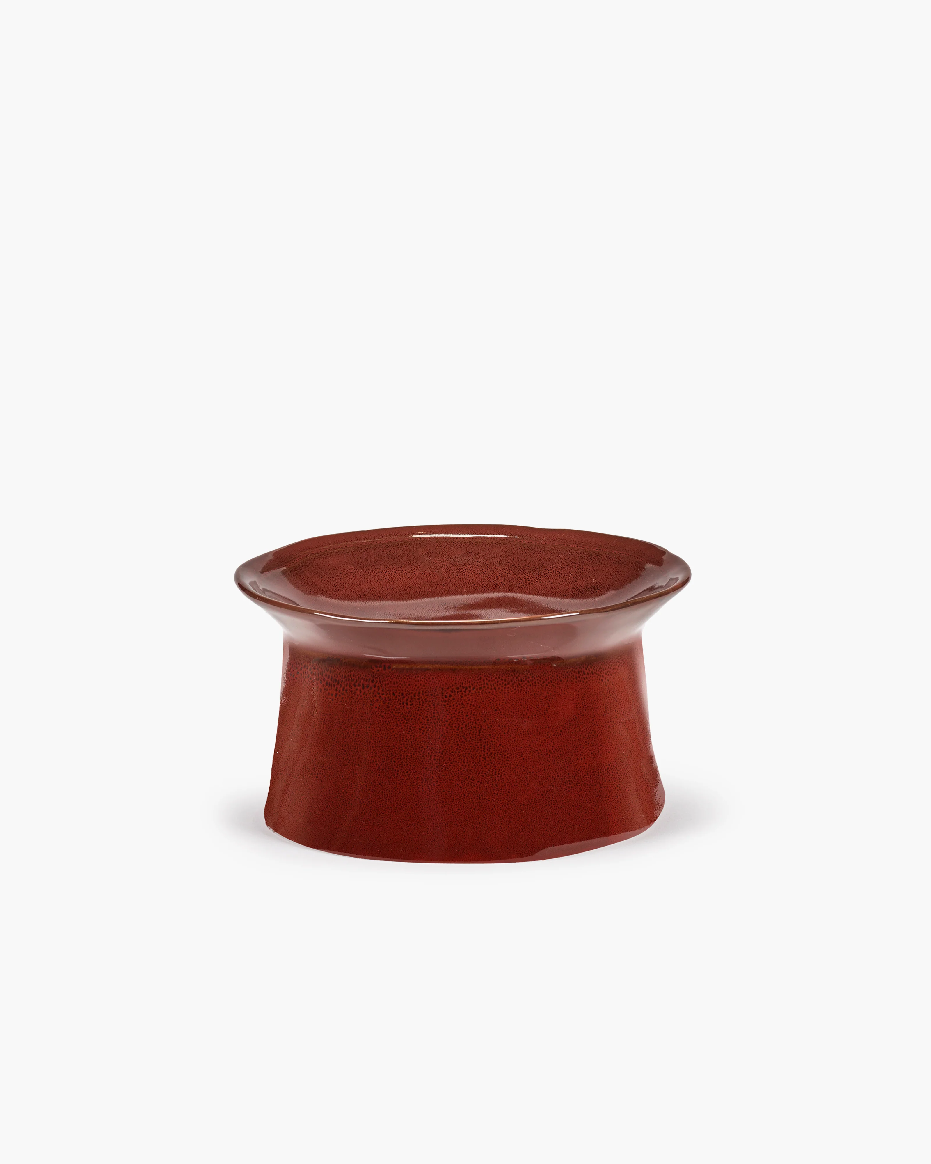 Deep plate large on foot red La Mère